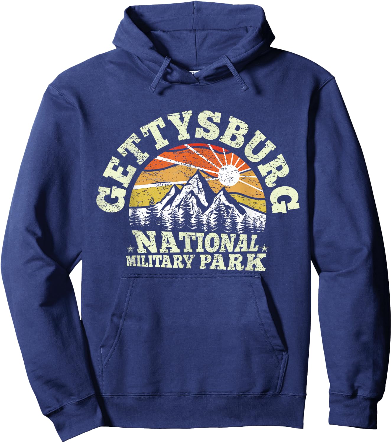 Retro US Baltimore 1895 Gettysburg National Military Park Hoodie - Hoodie | Navy