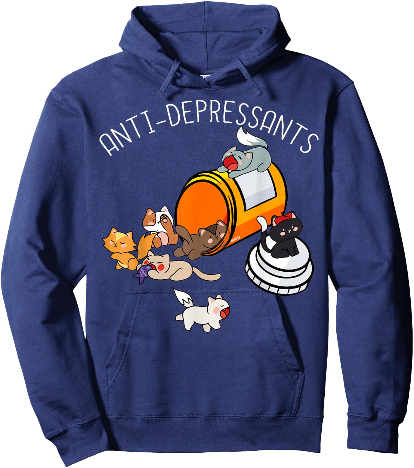 Medicine For Happiness Kittens Antidepressants Cats Costume Hoodie - Hoodie | Navy