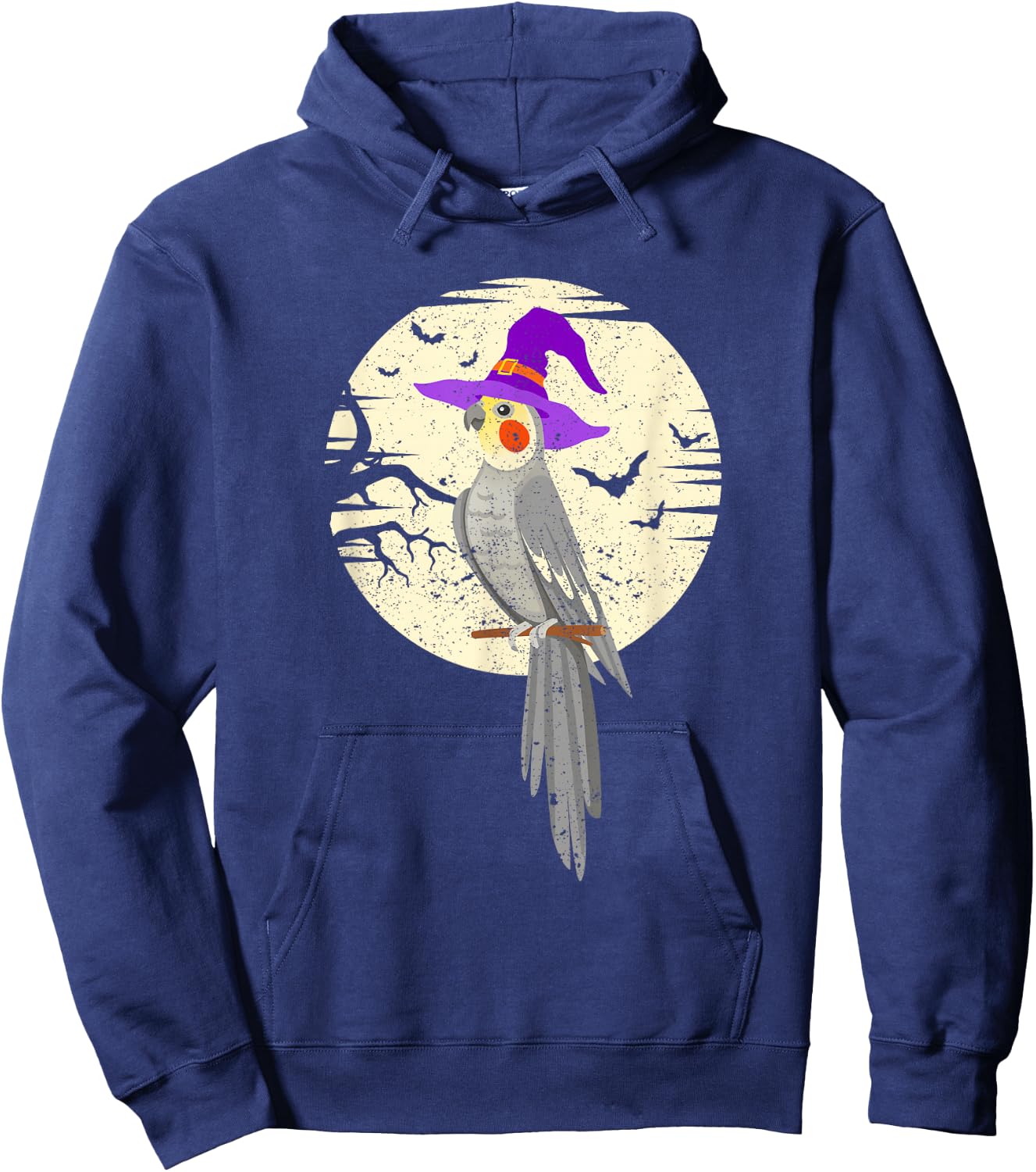 Cockatiel Bird Witch Hat Funny Halloween Animal Lover Scary Hoodie - Hoodie | Navy