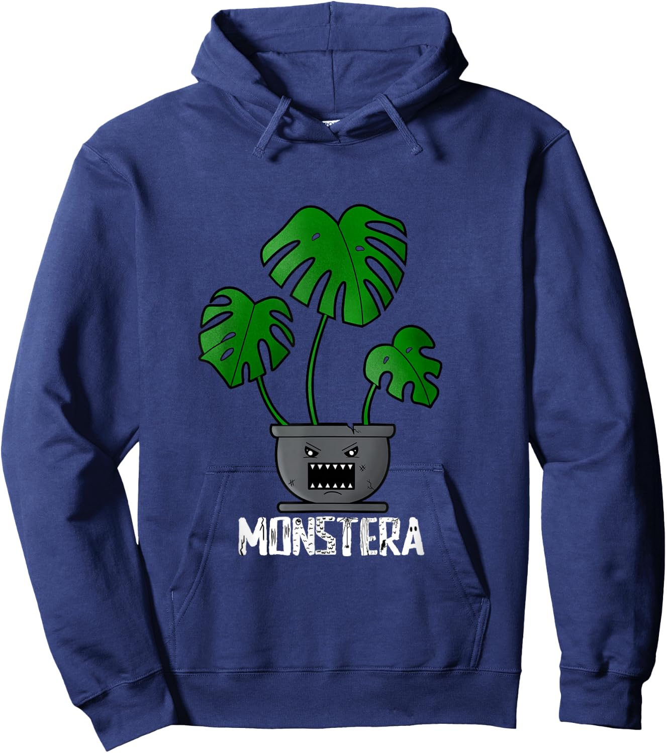Monstera Deliciosa Plant Lover Funny Monster Dad Joke Hoodie - Hoodie | Navy