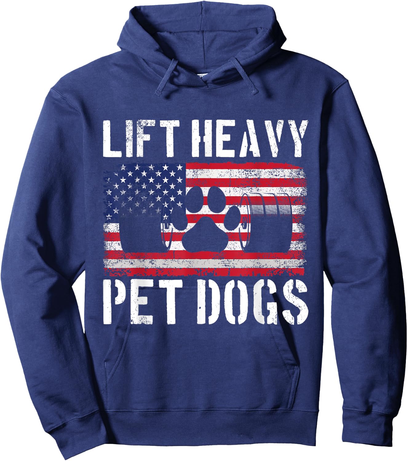 Lift Heavy Pet Dogs Weightlifting Funny Gym Workout Pet Hoodie - Hoodie | Navy