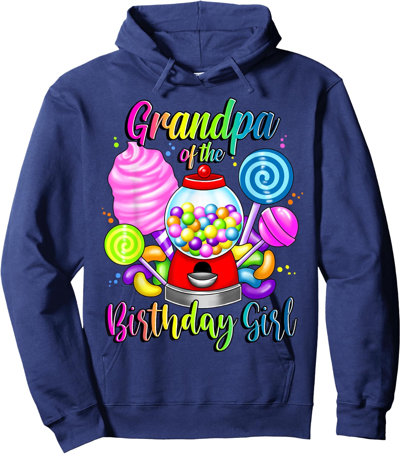 Candy Machine Grandpa of the Birthday Girl Sweet Matching Hoodie - Hoodie | Navy