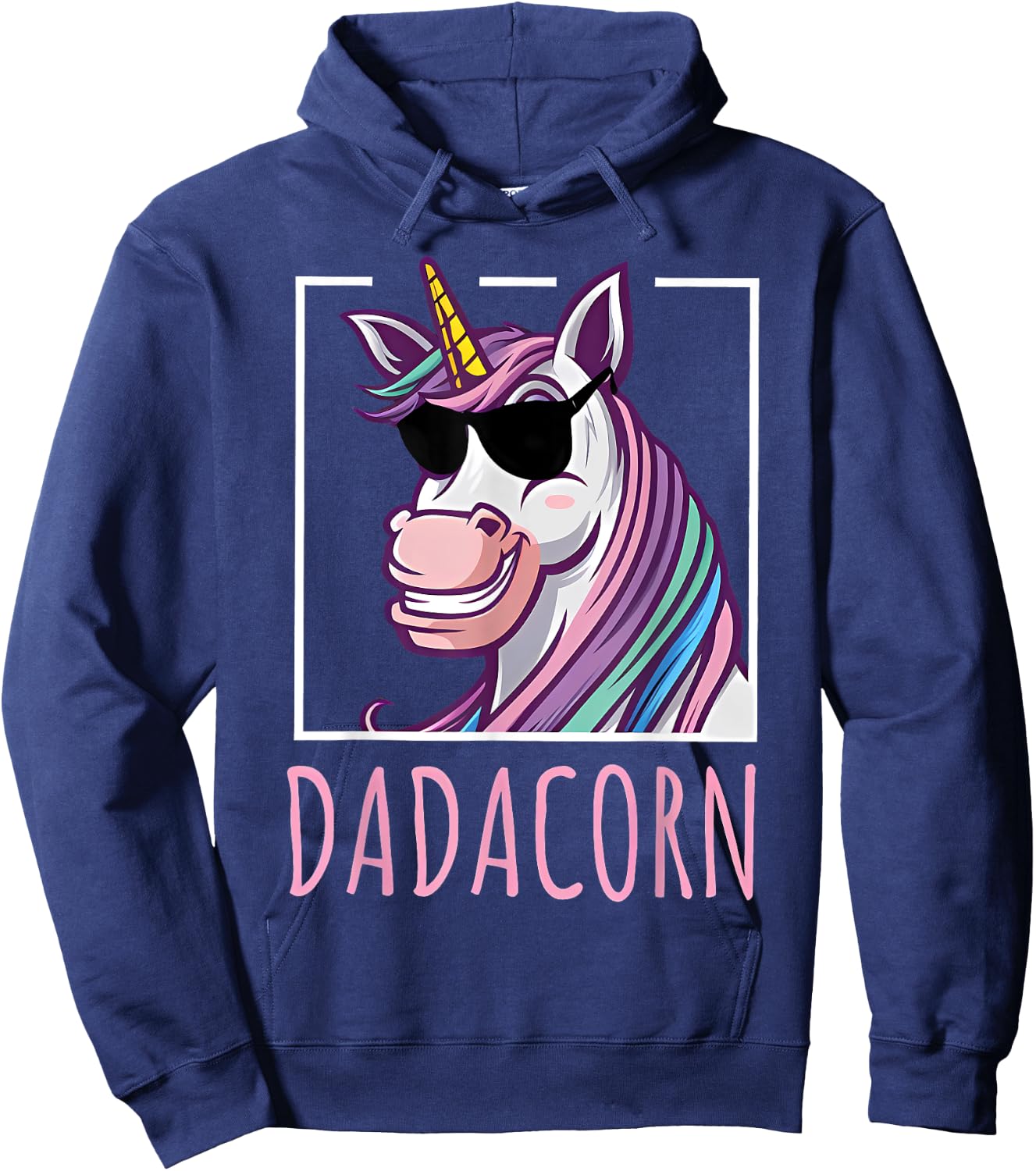 Fathers Day Gift Unicorn Dad Shirt Funny Dadacorn Men Hoodie - Hoodie | Navy