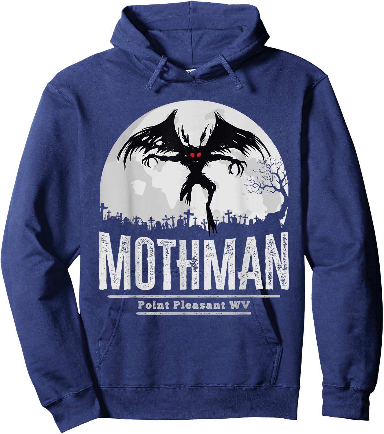 Mothman Cryptid Point Pleasant cryptozoology Halloween Hoodie - Hoodie | Navy