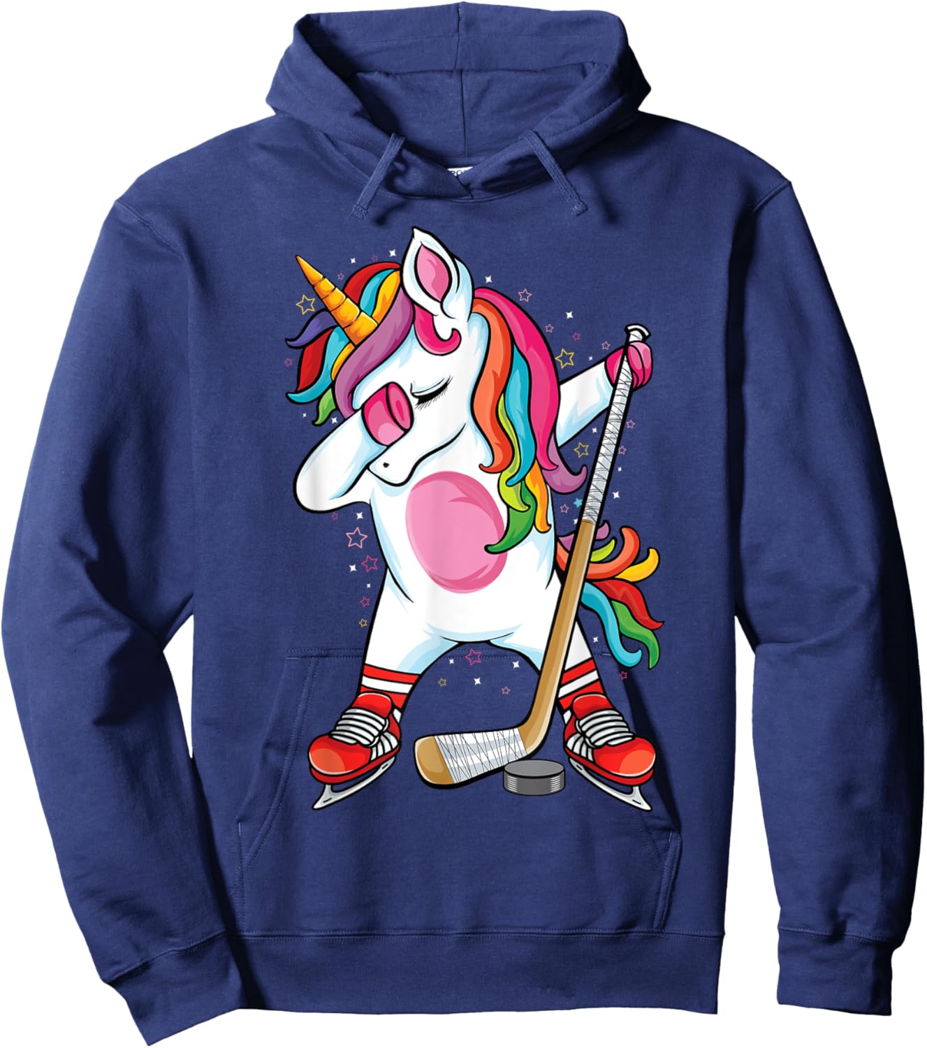 Dabbing Unicorn Ice Hockey Kids Boys Girls funny ice Hockey Hoodie - Hoodie | Navy