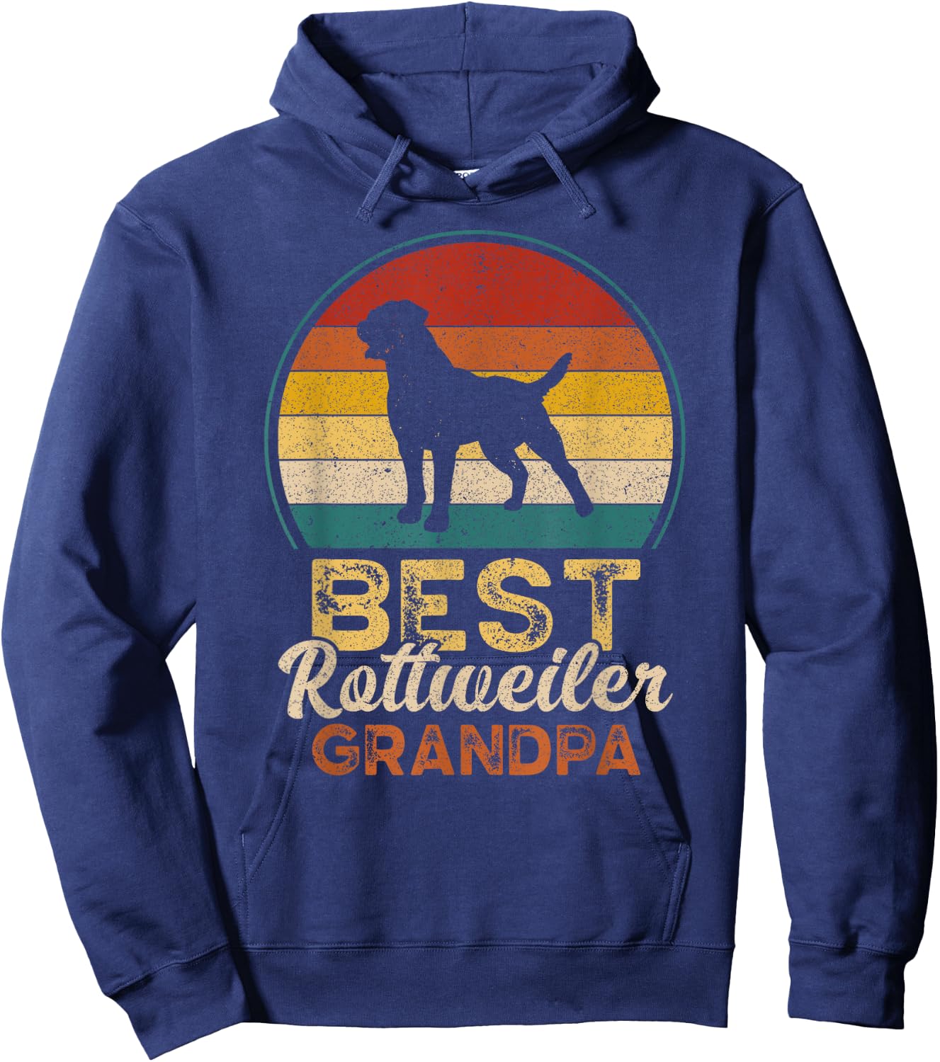 Best Rottweiler Grandpa, Father's Day, Grandfather Hoodie - Hoodie | Navy