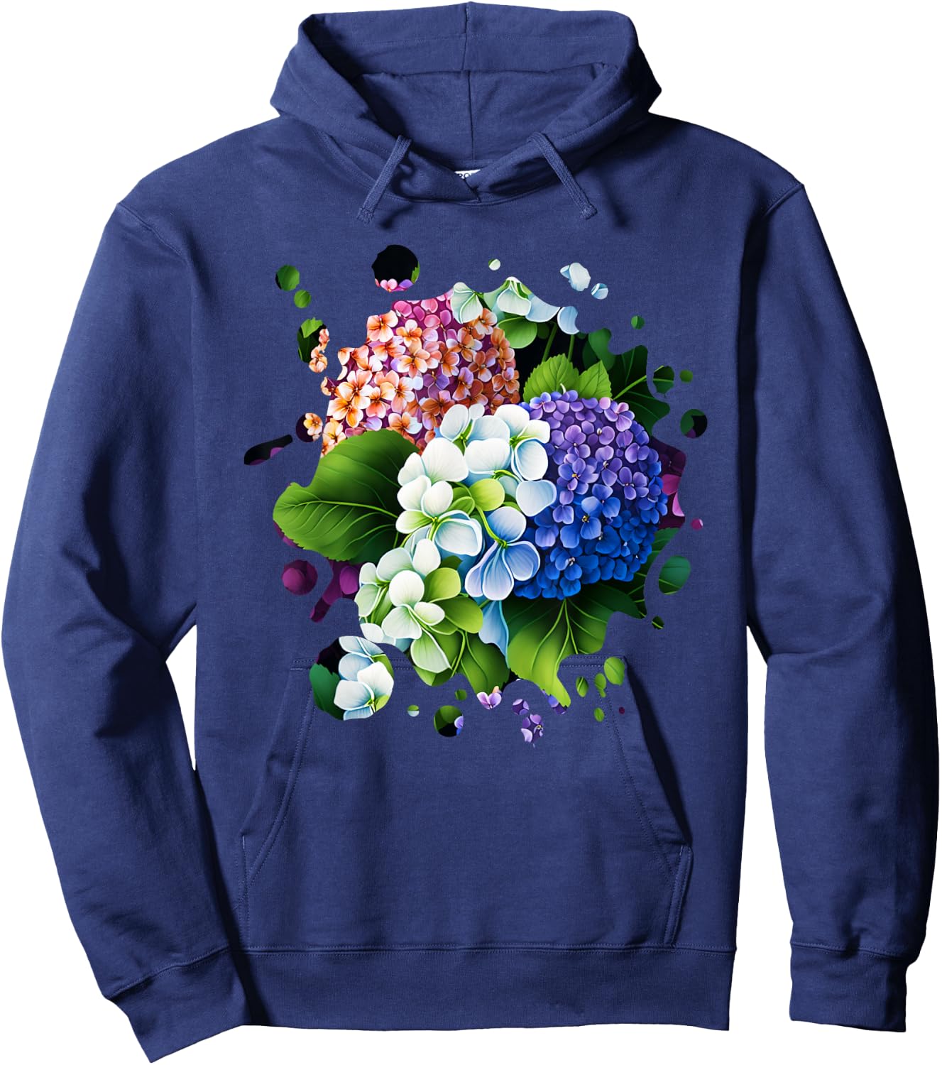 Vintage Hydrangea Inspired Flower Plant Lover gardening Hoodie - Hoodie | Navy