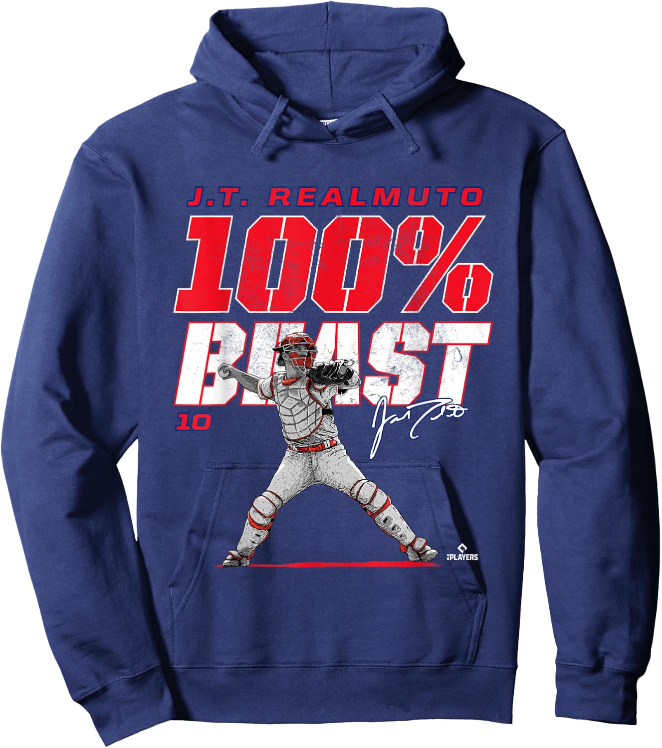 100% Beast JT Realmuto Philadelphia MLBPA Hoodie - Hoodie | Navy