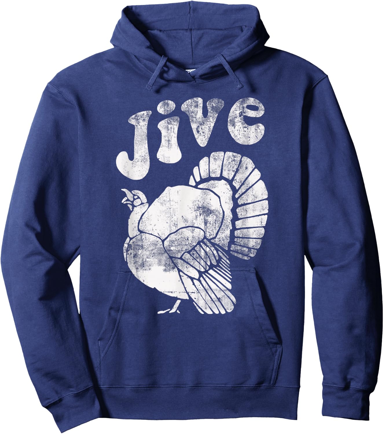 Funny Jive Thanksgiving Turkey Day Retro Holiday Hoodie - Hoodie | Navy