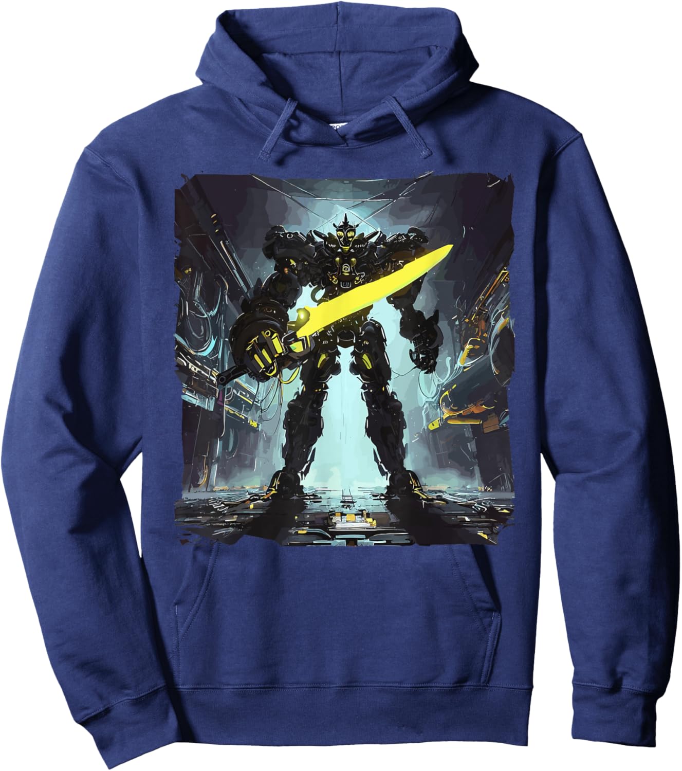 Battlemech Cyberpunk Sci-Fi Mech Warrior Sci-Fi Robot Hoodie - Hoodie | Navy