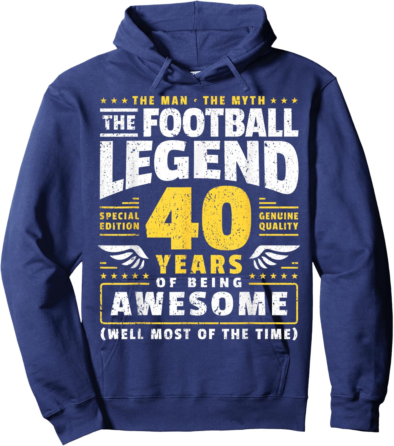 40th Birthday Football Player 40 Years Old Hoodie - Hoodie | Navy