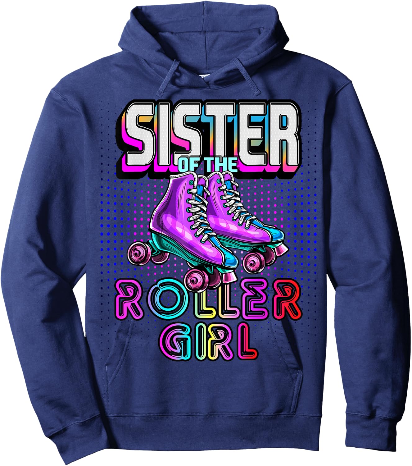 Sister Roller Girl Roller Skating Birthday Matching Family Hoodie - Hoodie | Navy