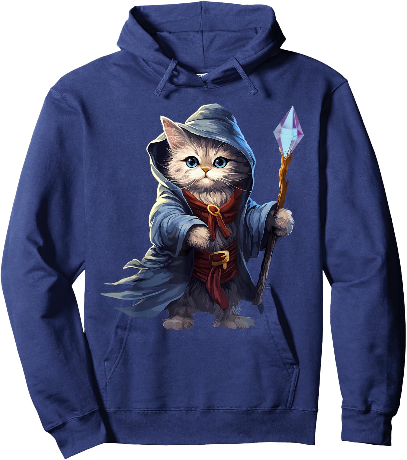 Wizard Cat, Funny Cat Wizard Hoodie - Hoodie | Navy