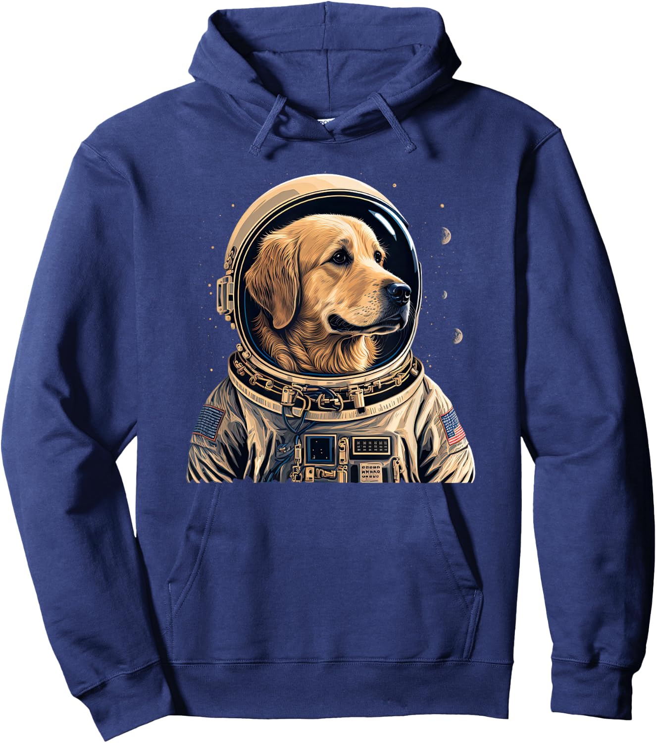 Funny Golden Retriever Astronaut in the space Hoodie - Hoodie | Navy