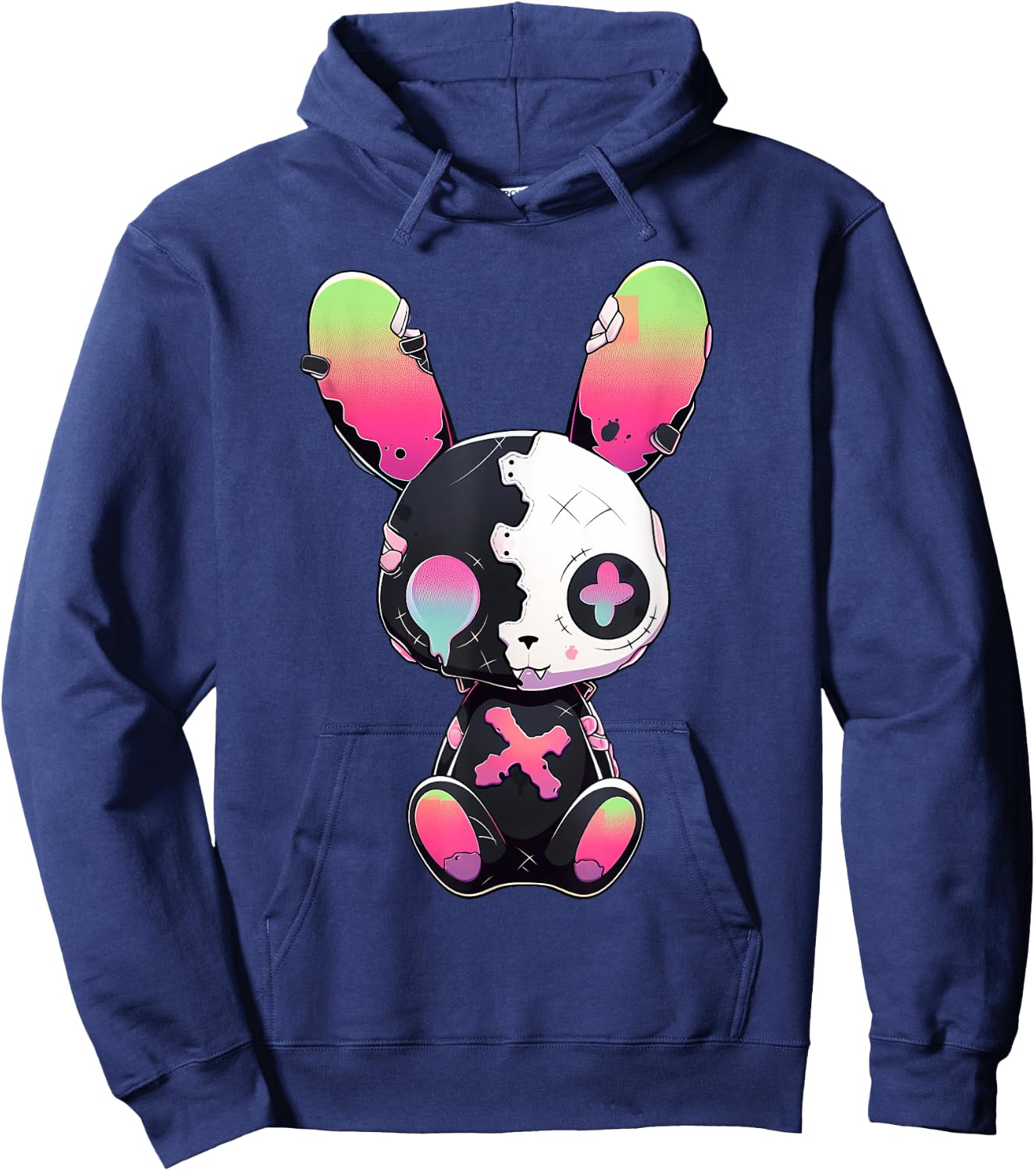 Goth Bunny Gothic Outfit Cute E-Girl Kawaii Rabbit Grunge Hoodie - Hoodie | Navy