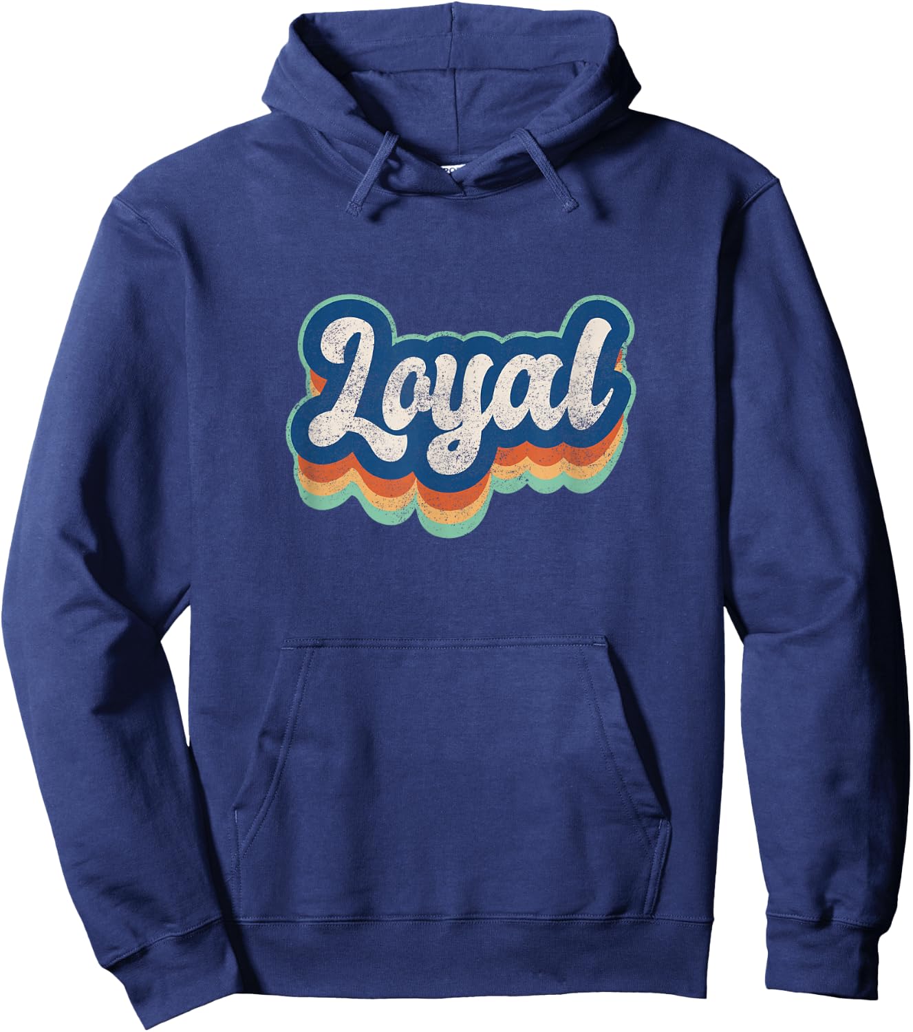 Loyal First Name Boy Vintage Style 70s 80s Personalized Hoodie - Hoodie | Navy