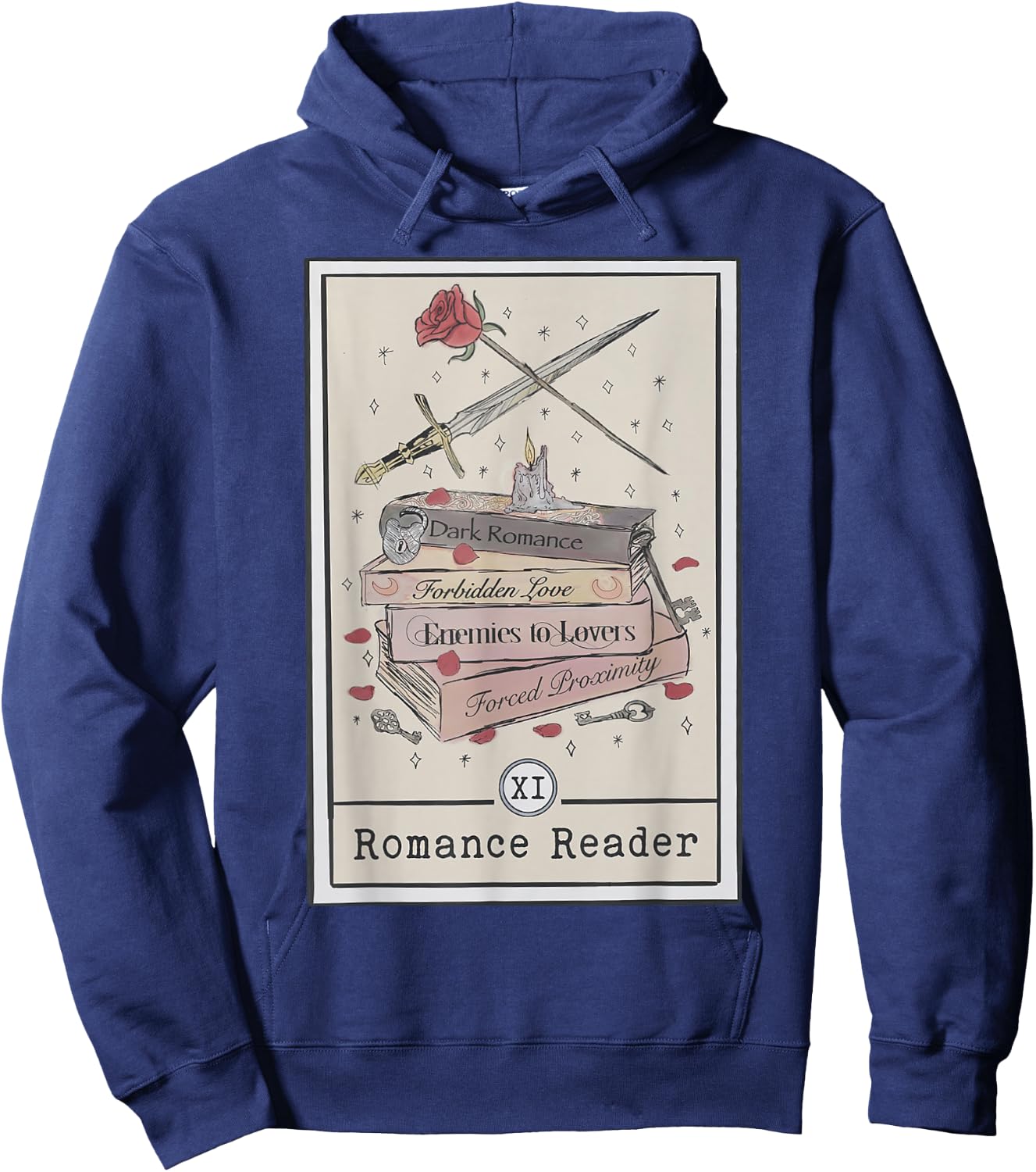 Dark Romance Reader Tarot Card Bookish Smut Reader Smutty Hoodie - Hoodie | Navy