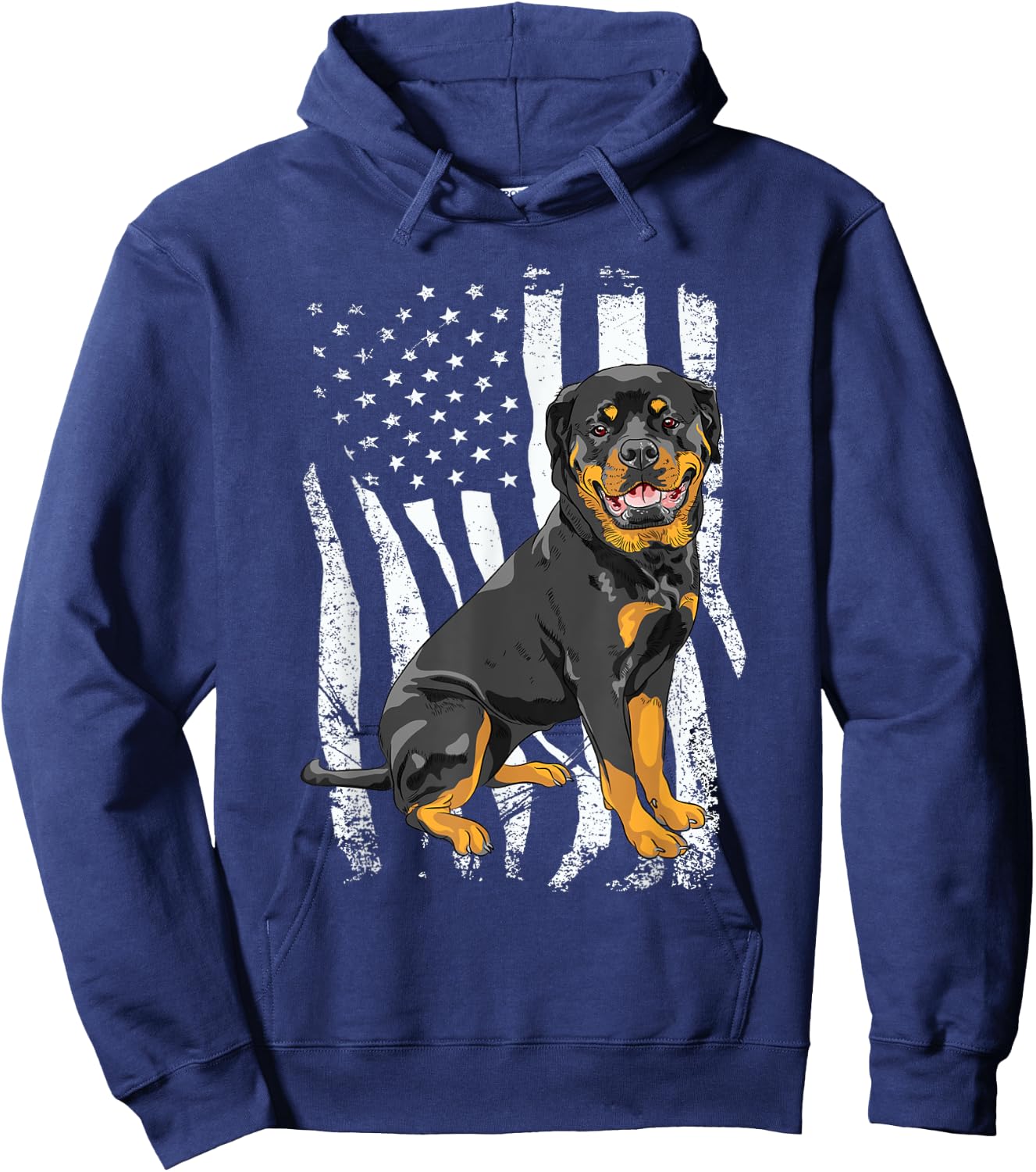Rottweiler - USA American Flag Puppy Lover Dog Breeder Hoodie - Hoodie | Navy