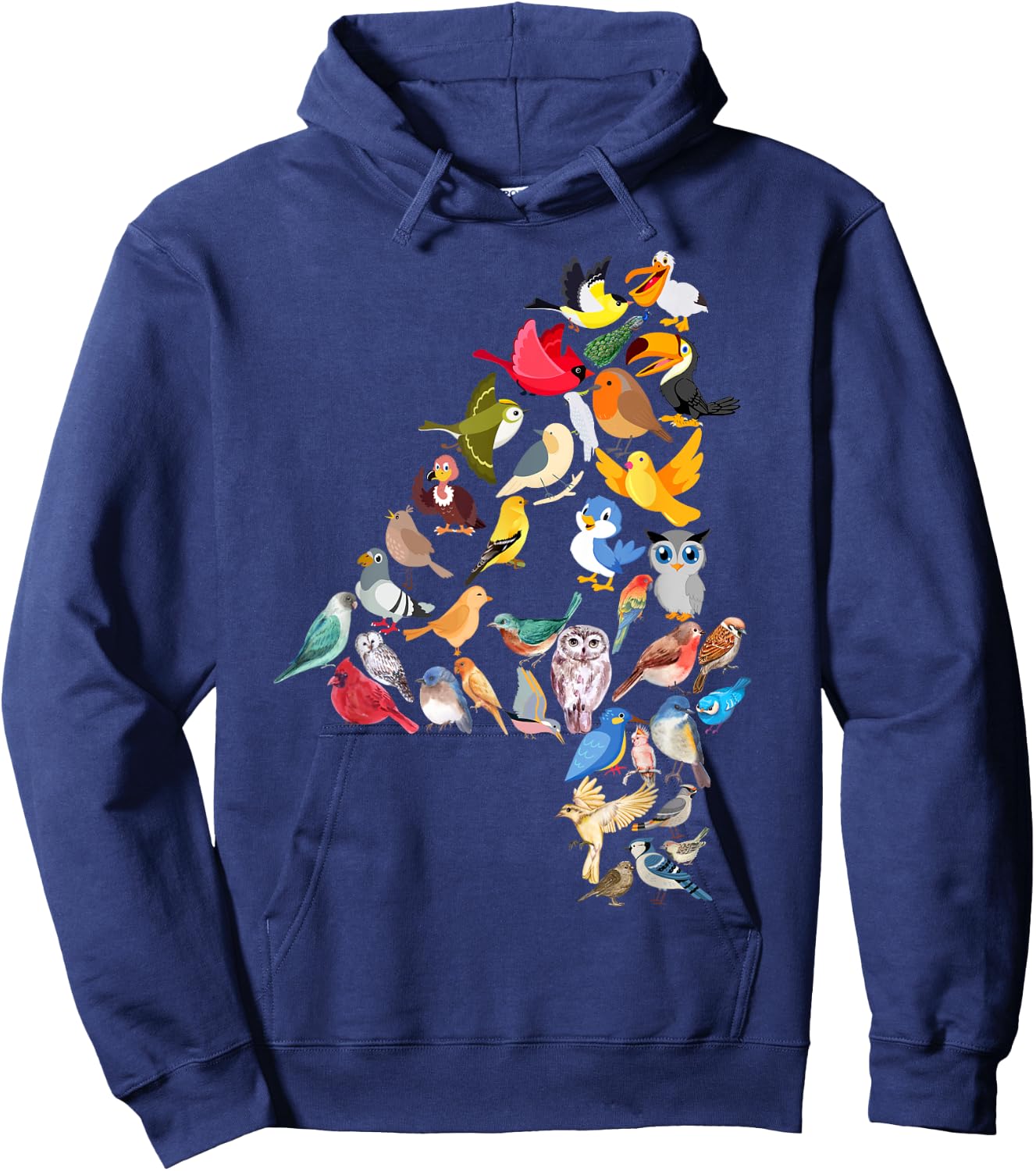 Kids 4th Birthday Birds Themed 4 Year Old Boys Bird Lover Hoodie - Hoodie | Navy