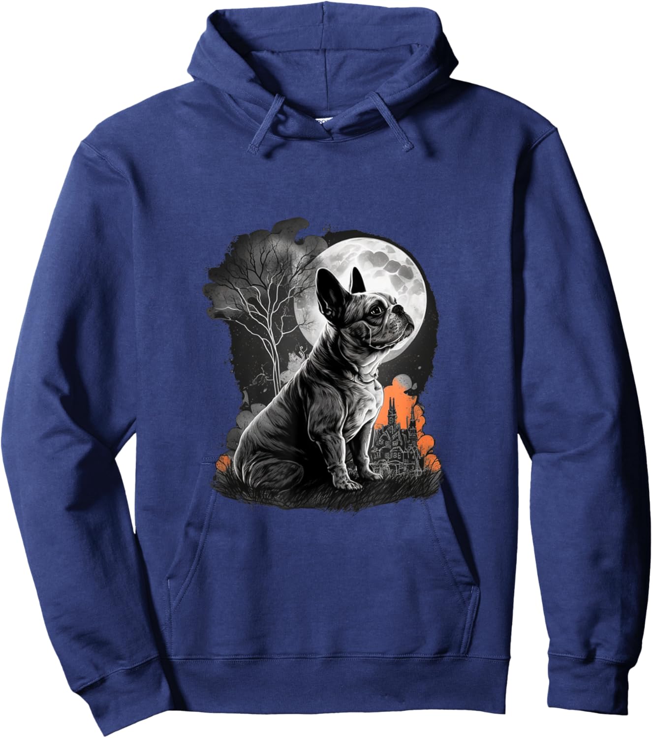 French Bulldog Halloween Costume | Scary Pumpkin Witch Ghost Women Hoodie - Hoodie | Navy