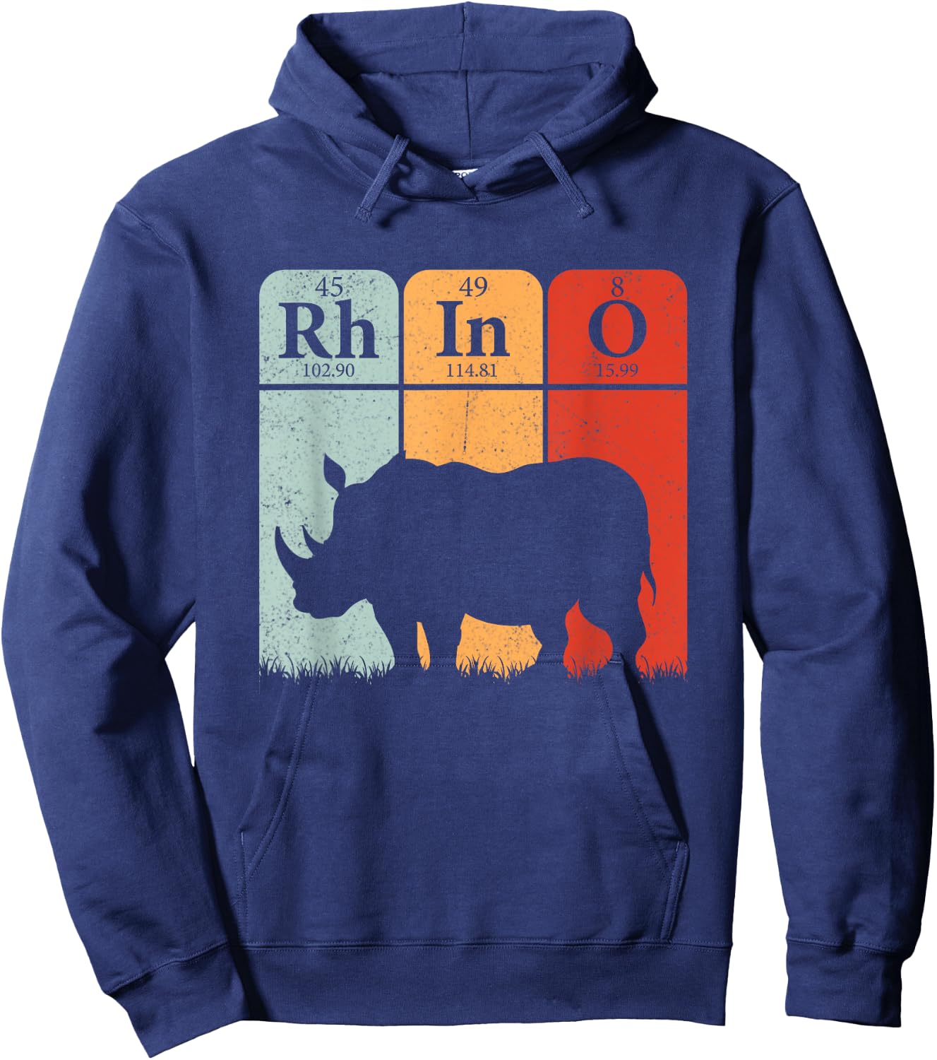Hippo Chemistry Periodic Table Elements Rhinoceros Lover Hoodie - Hoodie | Navy