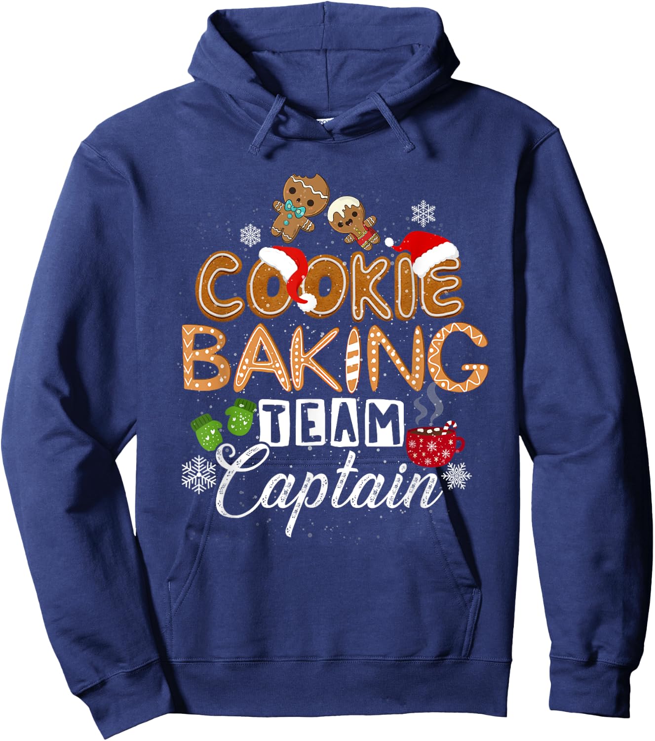 family winter santa Christmas cookie baking team captain Hoodie - Hoodie | Navy
