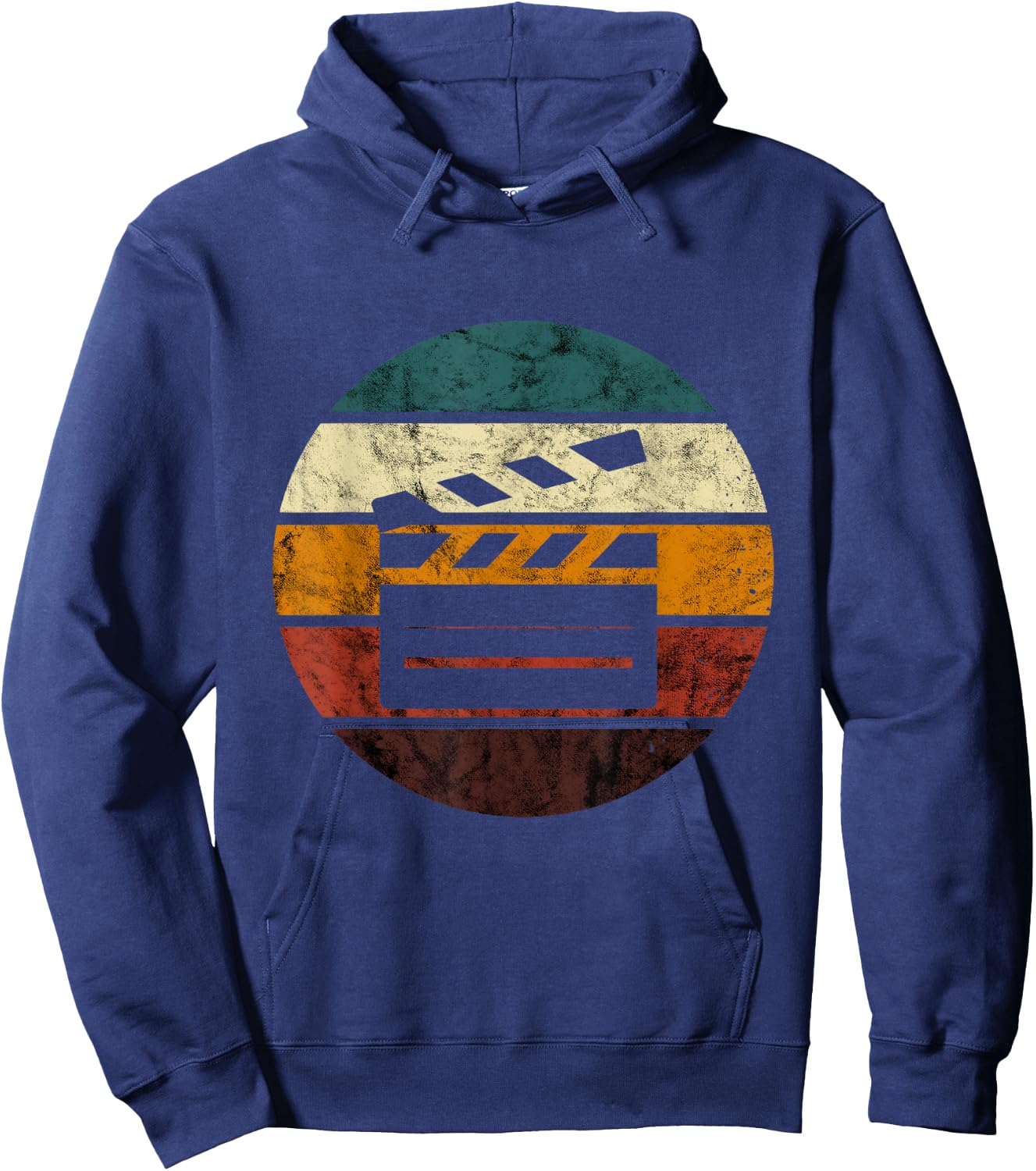 Clapboard Filmmaking Retro Cinematography Vintage Filmmaker Hoodie - Hoodie | Navy