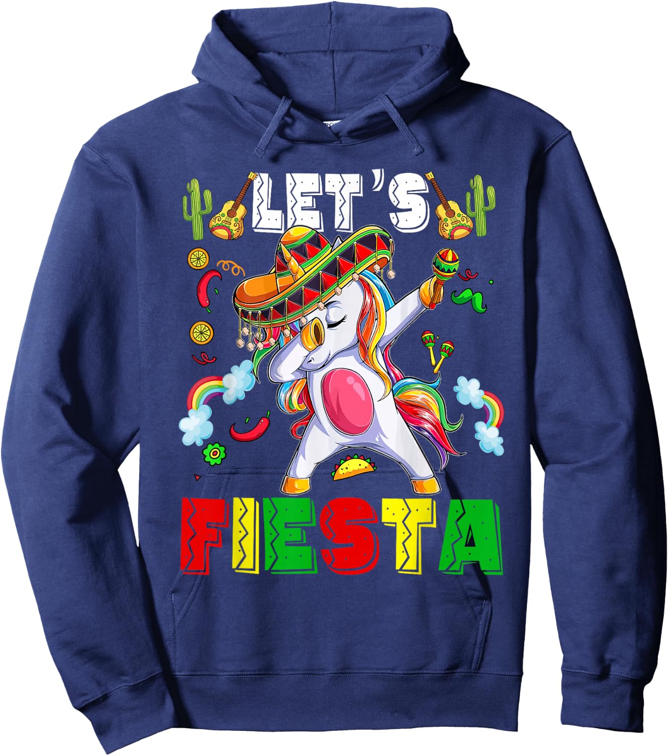 Lets Fiesta-Shirt Cinco De Mayo Funny Mexican Women Kid Girl Hoodie - Hoodie | Navy