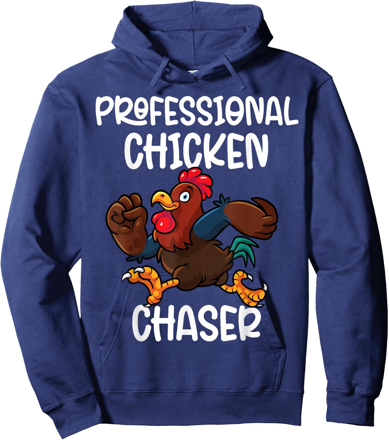 Professional Chicken Chaser Funny Farm Farmer Kids Running Hoodie - Hoodie | Navy