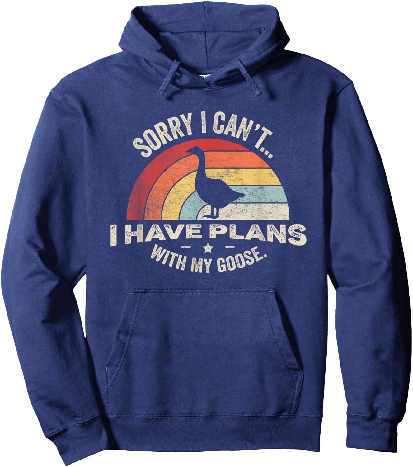 Funny Goose Outfit Geese Poultry Vintage Retro Goose Sayings Hoodie - Hoodie | Navy
