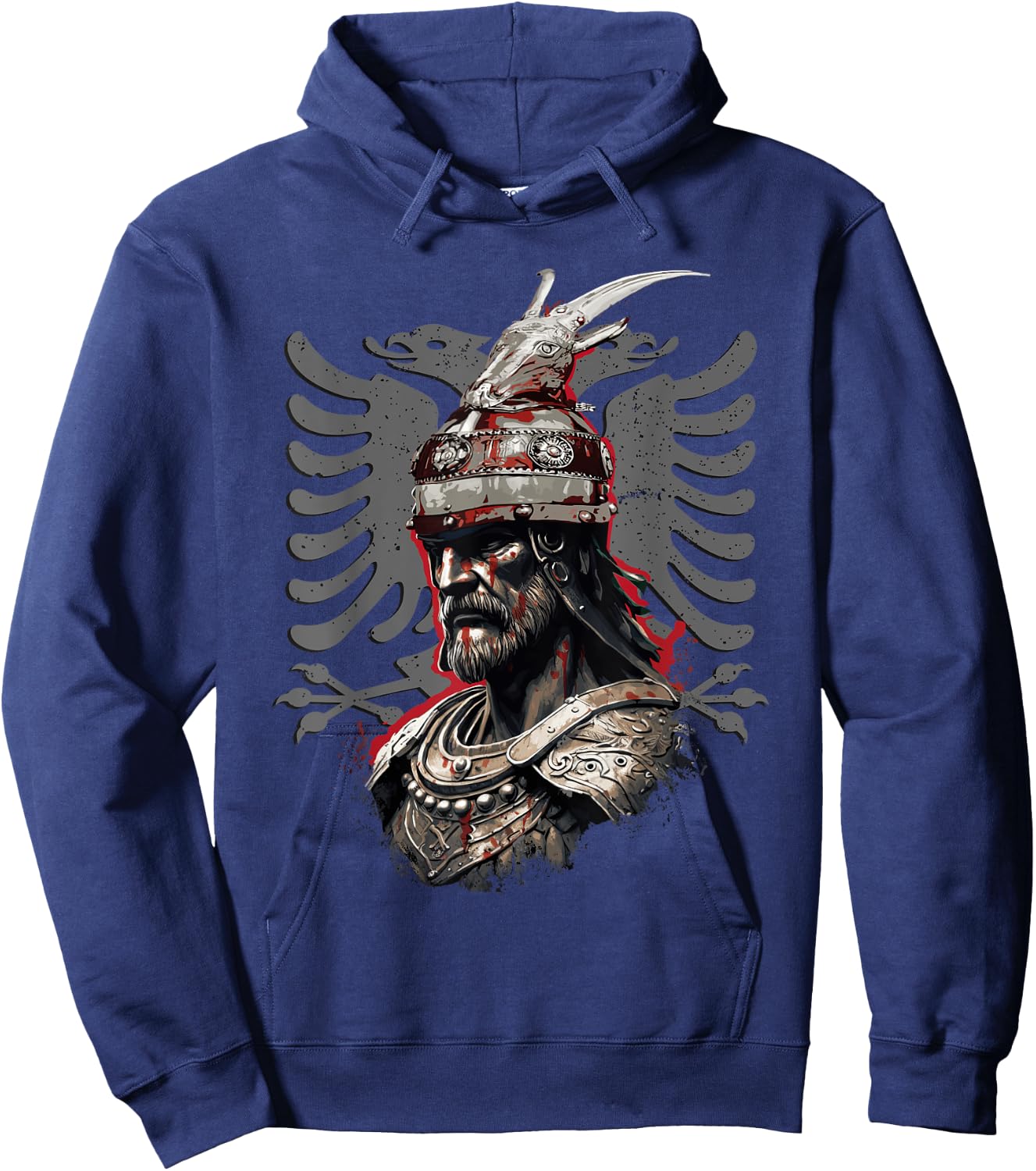 Skanderbeg Albanian National Hero Eagle Kosovo Albanian Hoodie - Hoodie | Navy