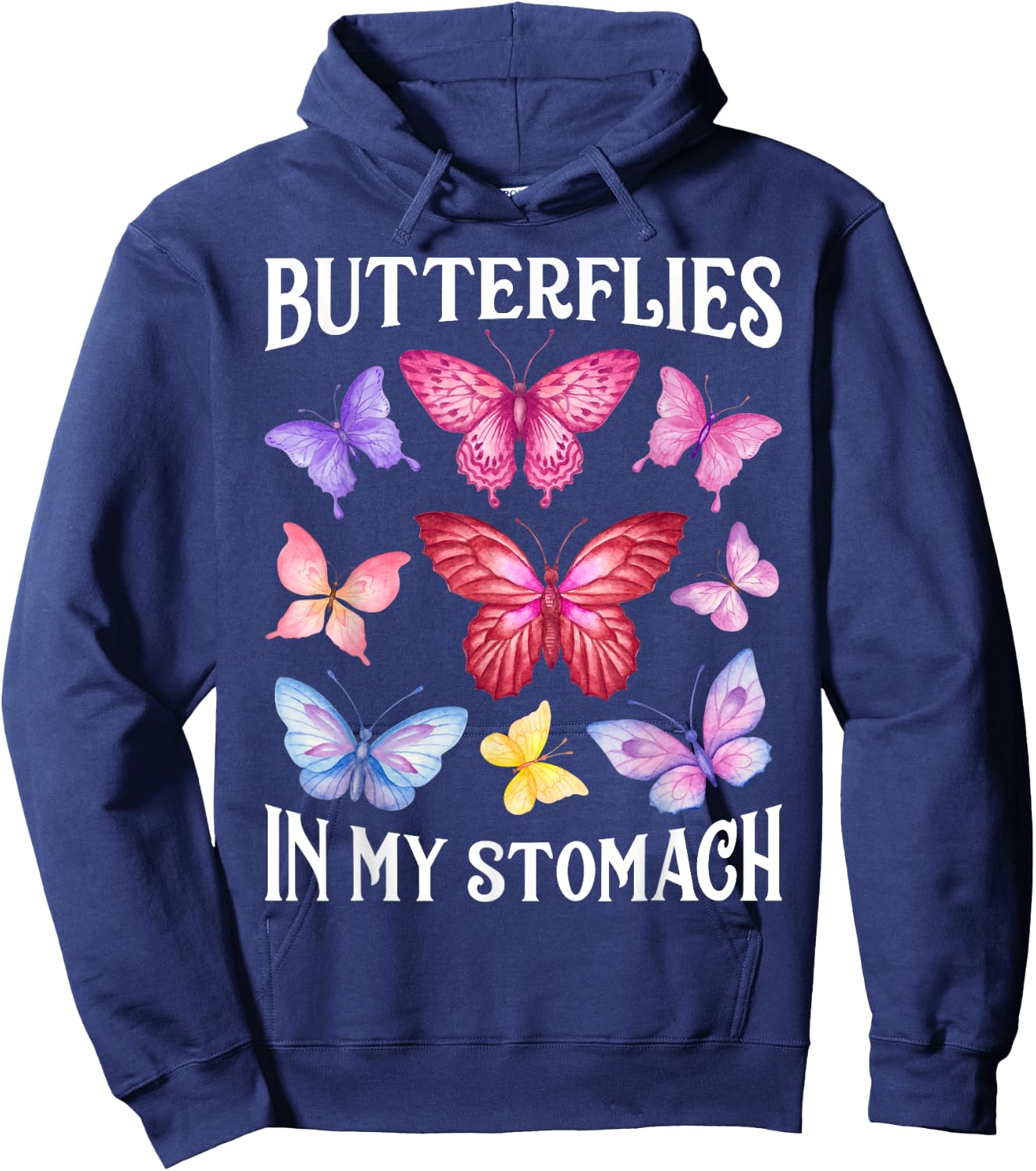 Butterflies In My Stomach Funny Butterfly Lovers Cute Insect Hoodie - Hoodie | Navy