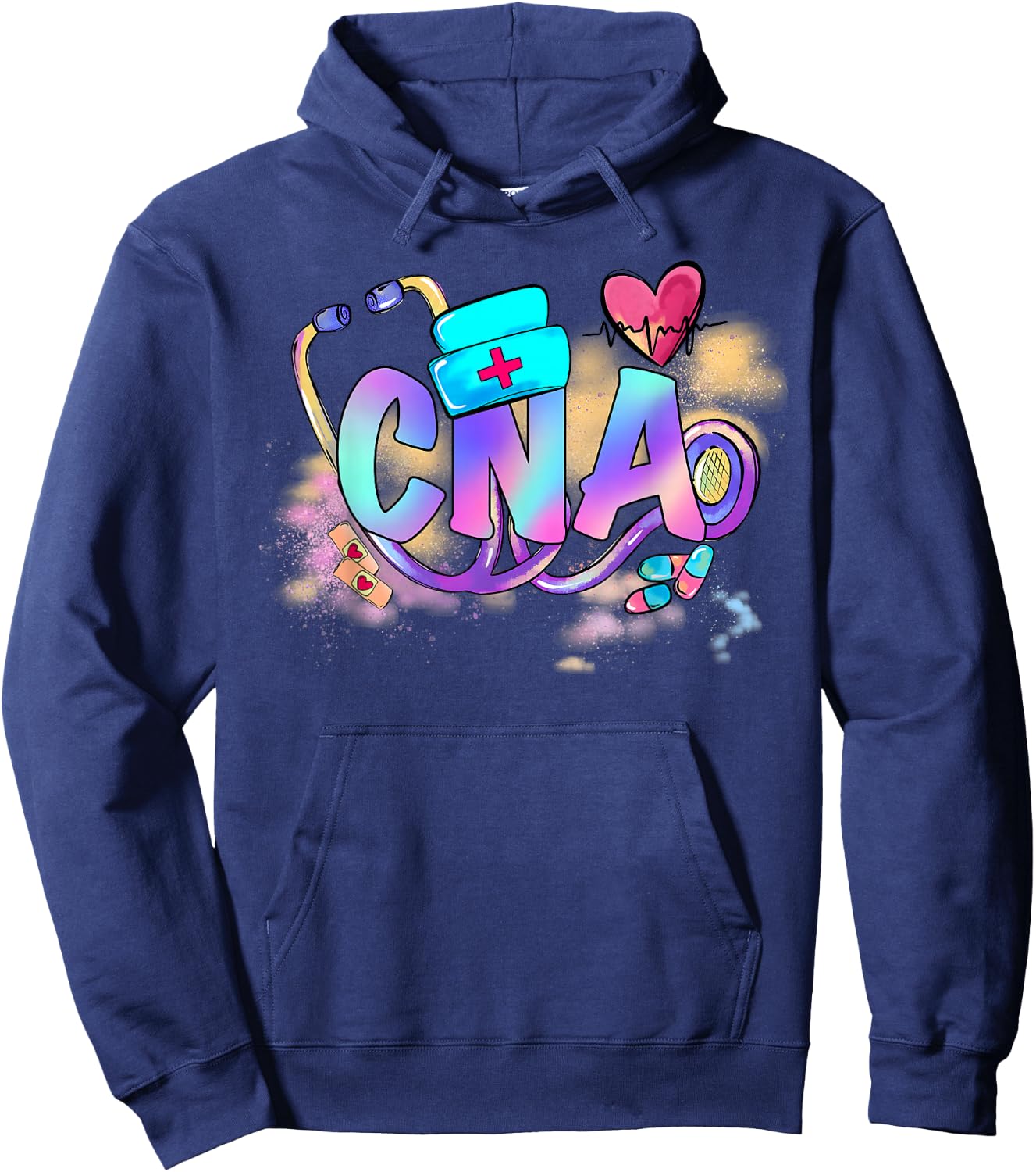 Tie Dye CNA Cute Nurse Day CNA RN Nurse Week Gifts Nursing Hoodie - Hoodie | Navy