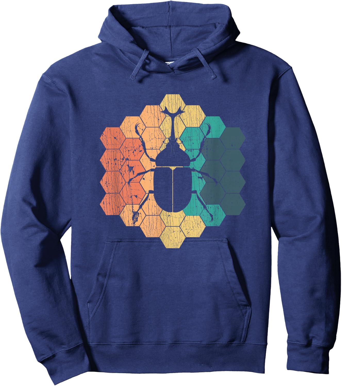Vintage Japanese Rhinoceros Beetle Insects & Bugs Lovers Hoodie - Hoodie | Navy