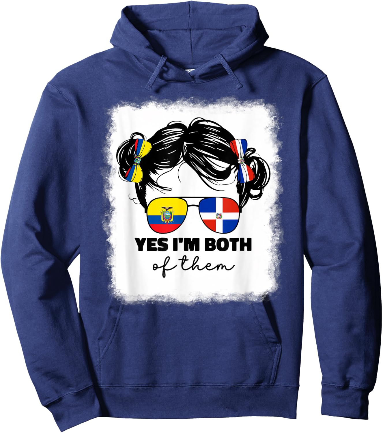 Half Dominican And Ecuadorian Ecuador Flag Kids Girl Girls Hoodie - Hoodie | Navy
