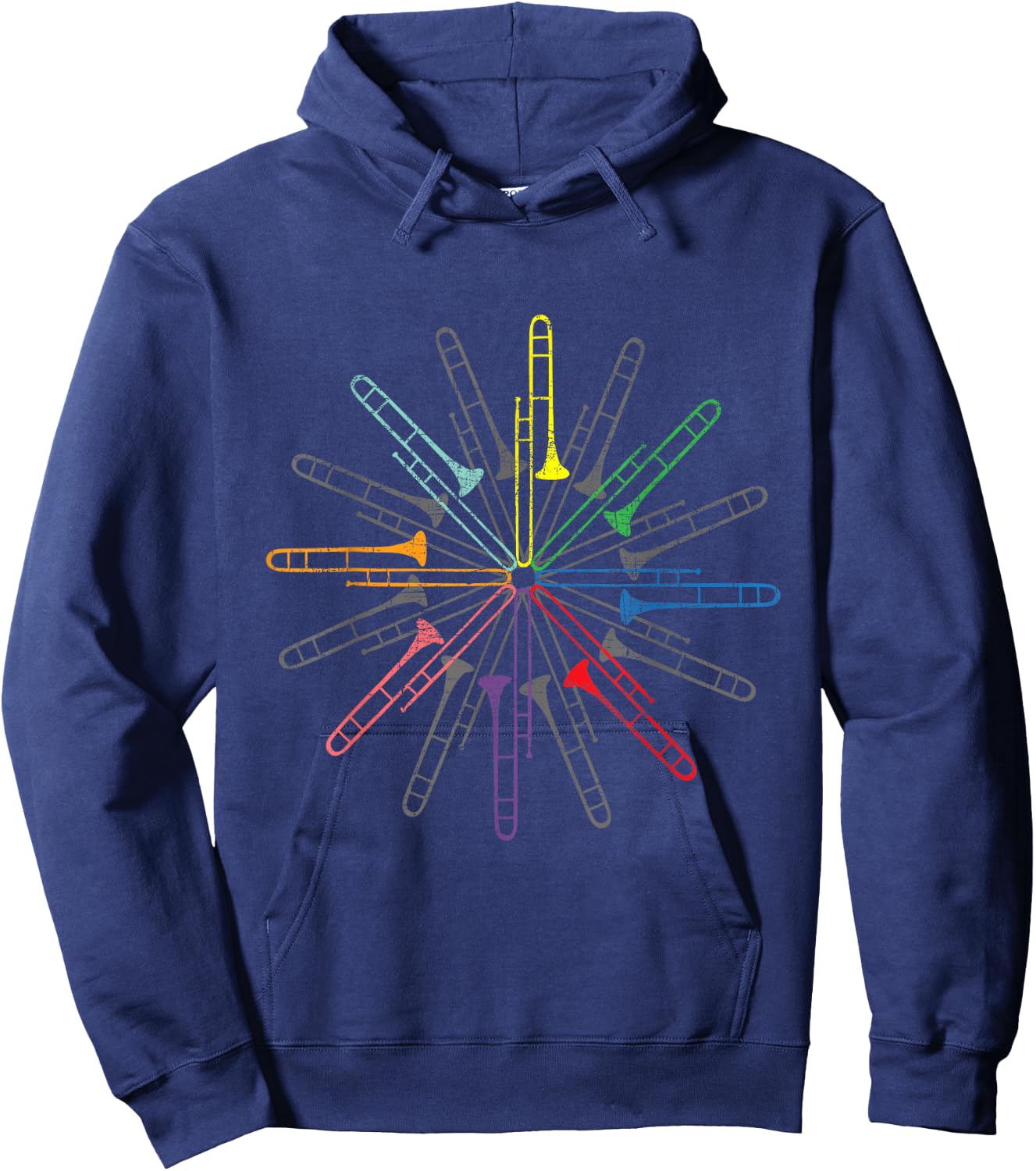 Colorful Trombones - Trombone Player Music Jazz Music Hoodie - Hoodie | Navy