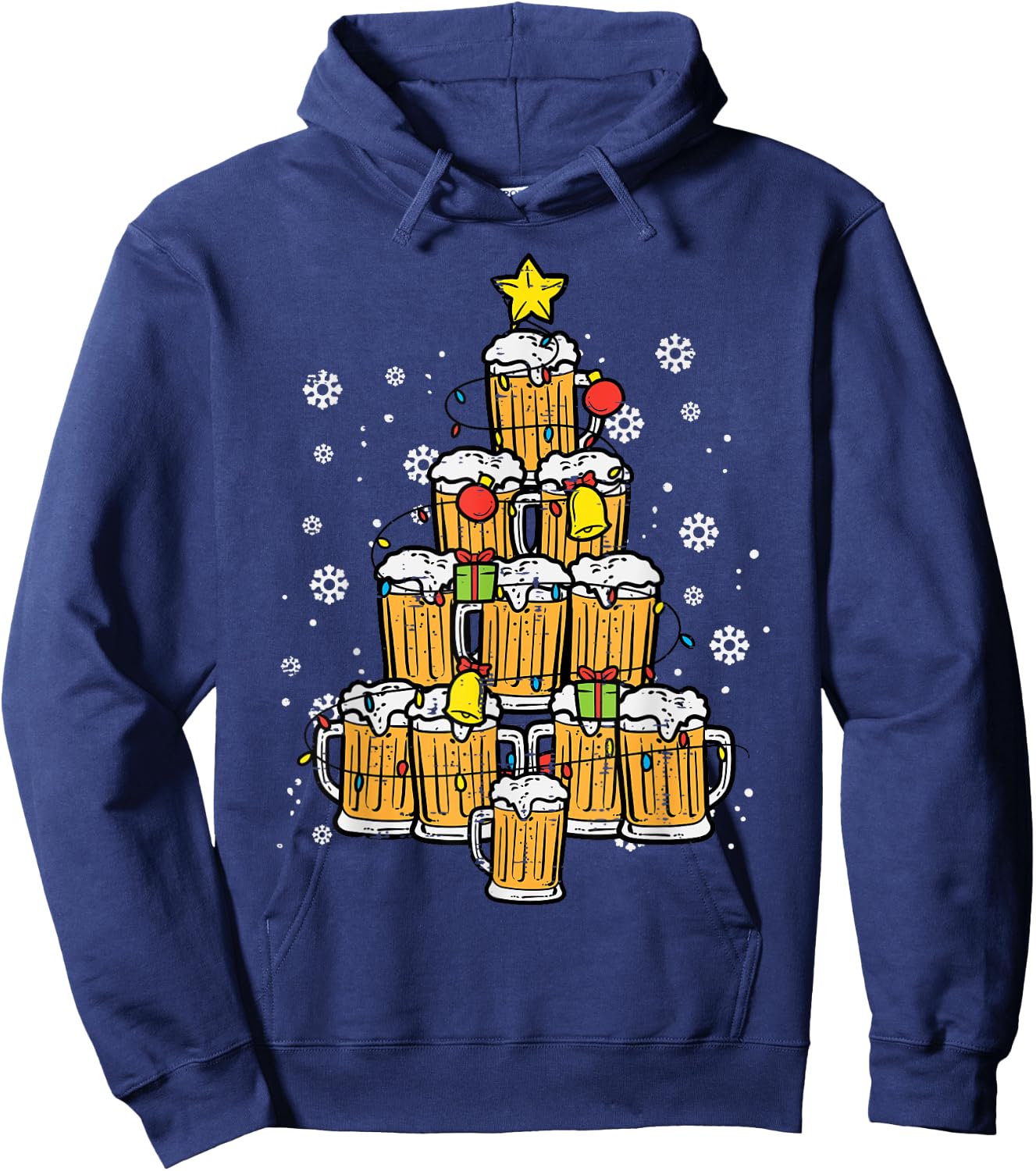 Christmas Tree Funny Winter Xmas For Dad Men Guys Hoodie - Hoodie | Navy