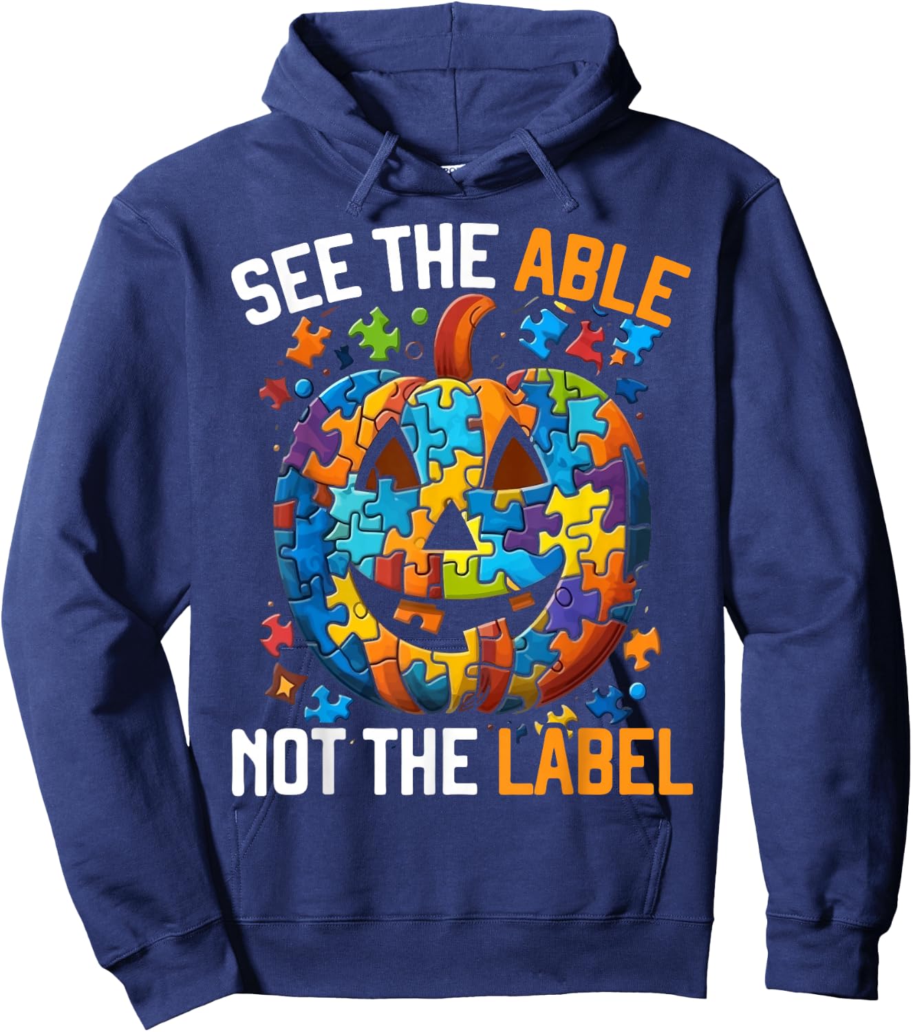 Autism Halloween Puzzle Trick Or Treat Autism Awareness Hoodie - Hoodie | Navy