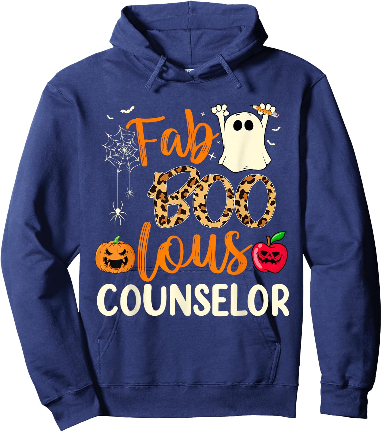 Fab Boo Lous Counselor Leopard Spooky Halloween Costume Hoodie - Hoodie | Navy