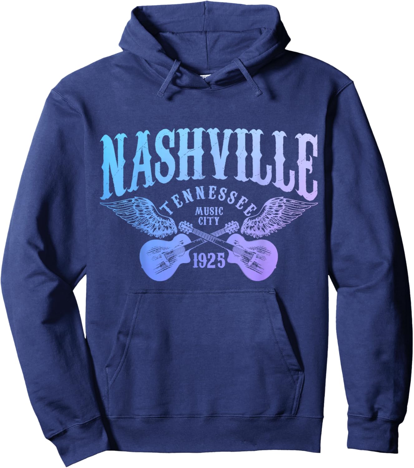 Nashville Tennessee Guitar Player Vintage Country Music City Hoodie - Hoodie | Navy