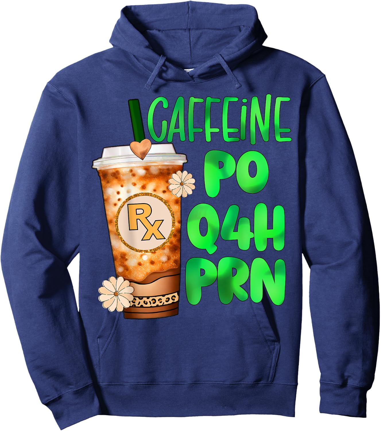 Cute Pharmacy tech pharmacist caffeine nurse rx coffee prn Hoodie - Hoodie | Navy