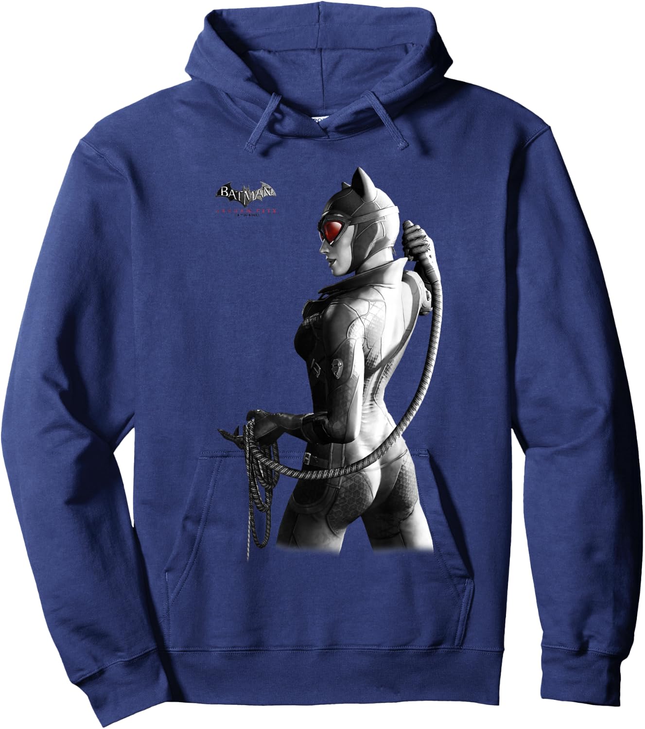 Batman: Arkham City Catwoman Distressed Villain Poster Hoodie - Hoodie | Navy
