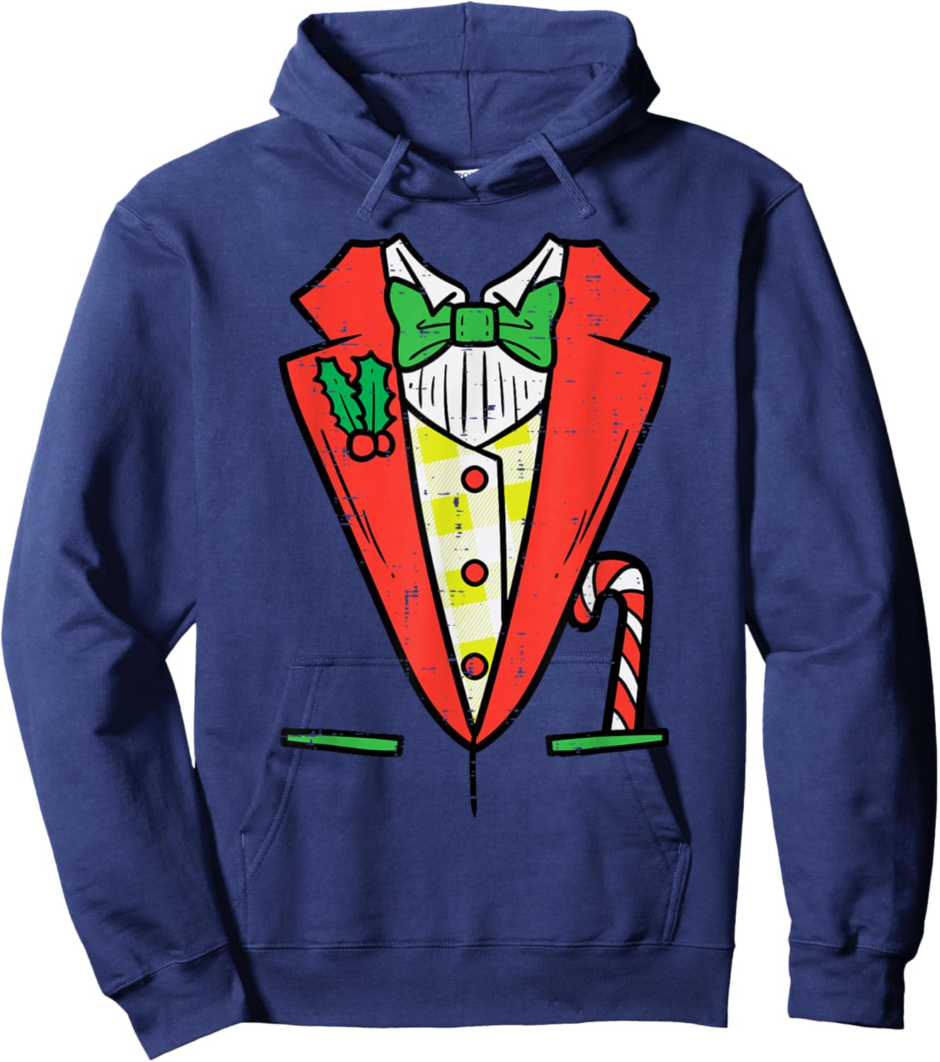 Christmas Tuxedo Costume Funny Xmas Tux Bowtie Men Boys Kids Hoodie - Hoodie | Navy