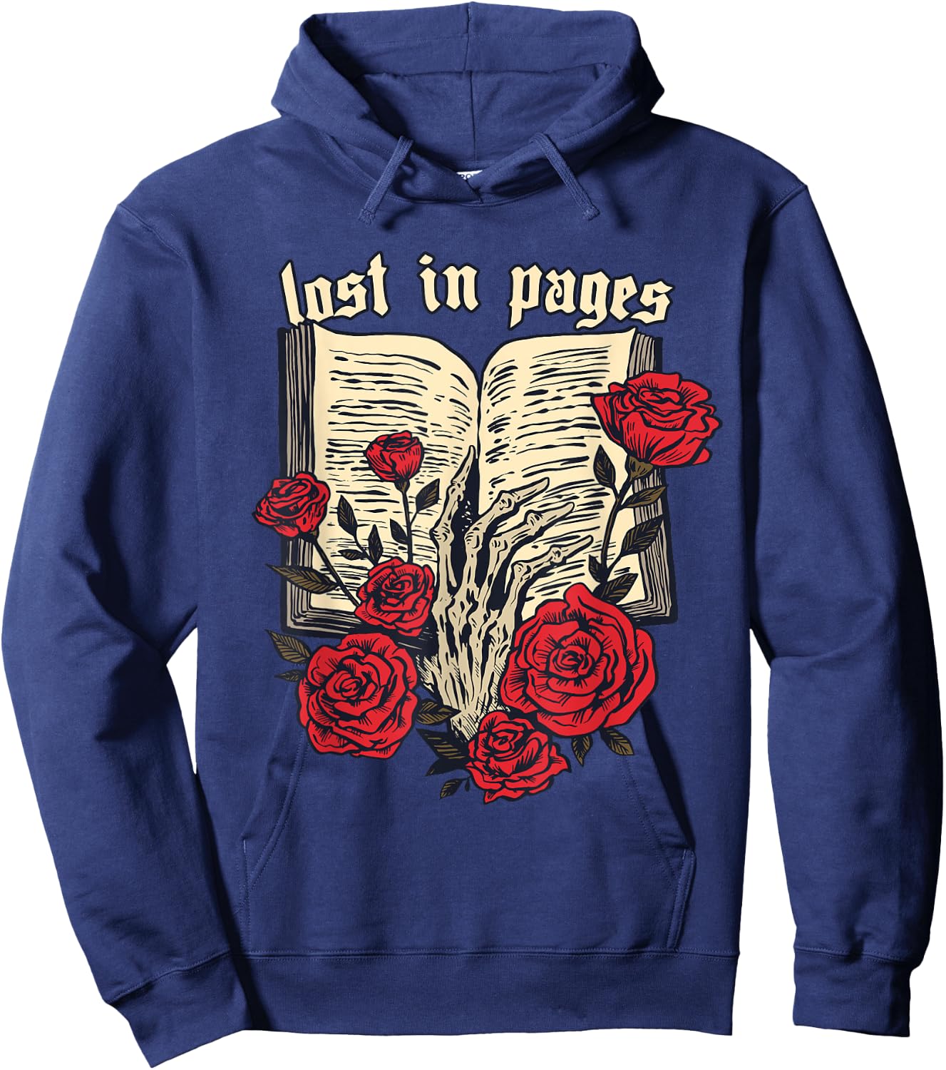 Bookish Lost in Pages Exciting Book Novel Love Reading Books Hoodie - Hoodie | Navy