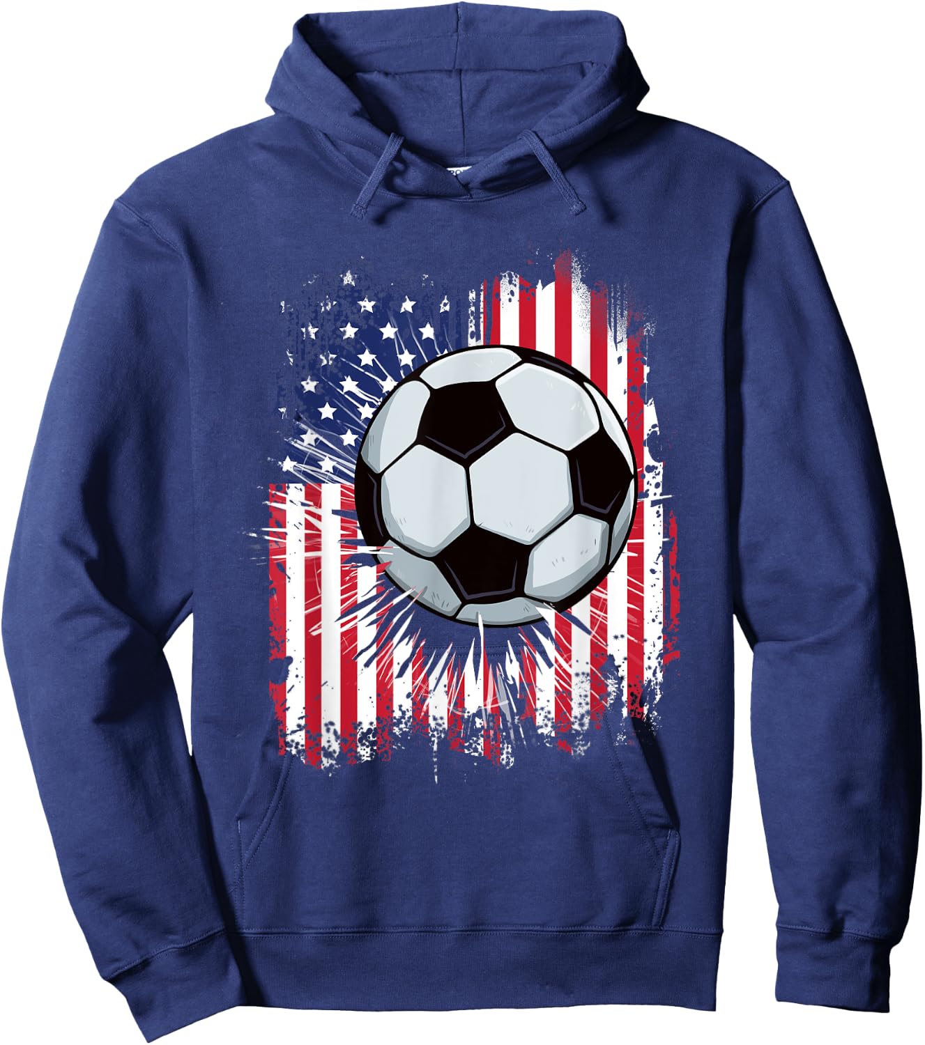 USA American Flag Vintage Soccer 4th of July Patriotic Boys Hoodie - Hoodie | Navy