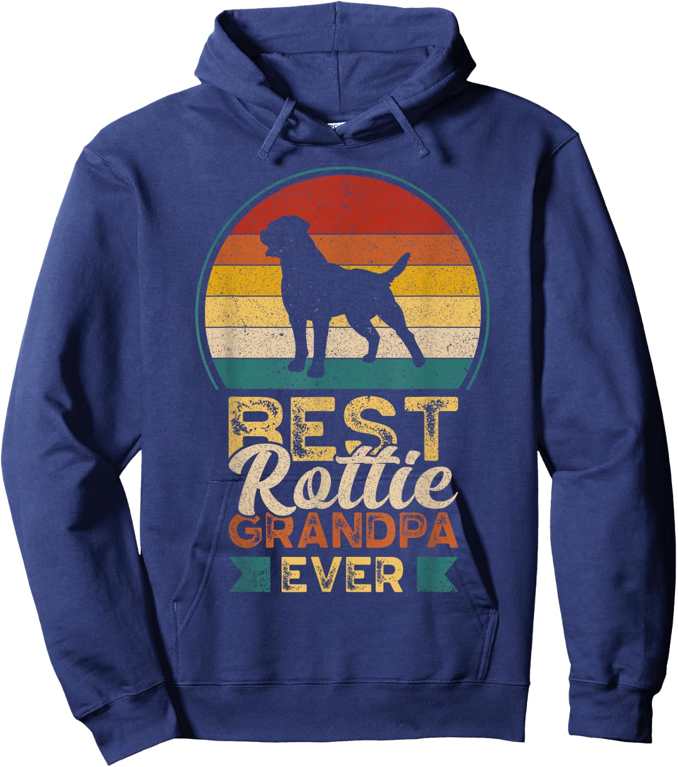 Best Rottie Grandpa Ever, Father's Day, Rottweiler Hoodie - Hoodie | Navy