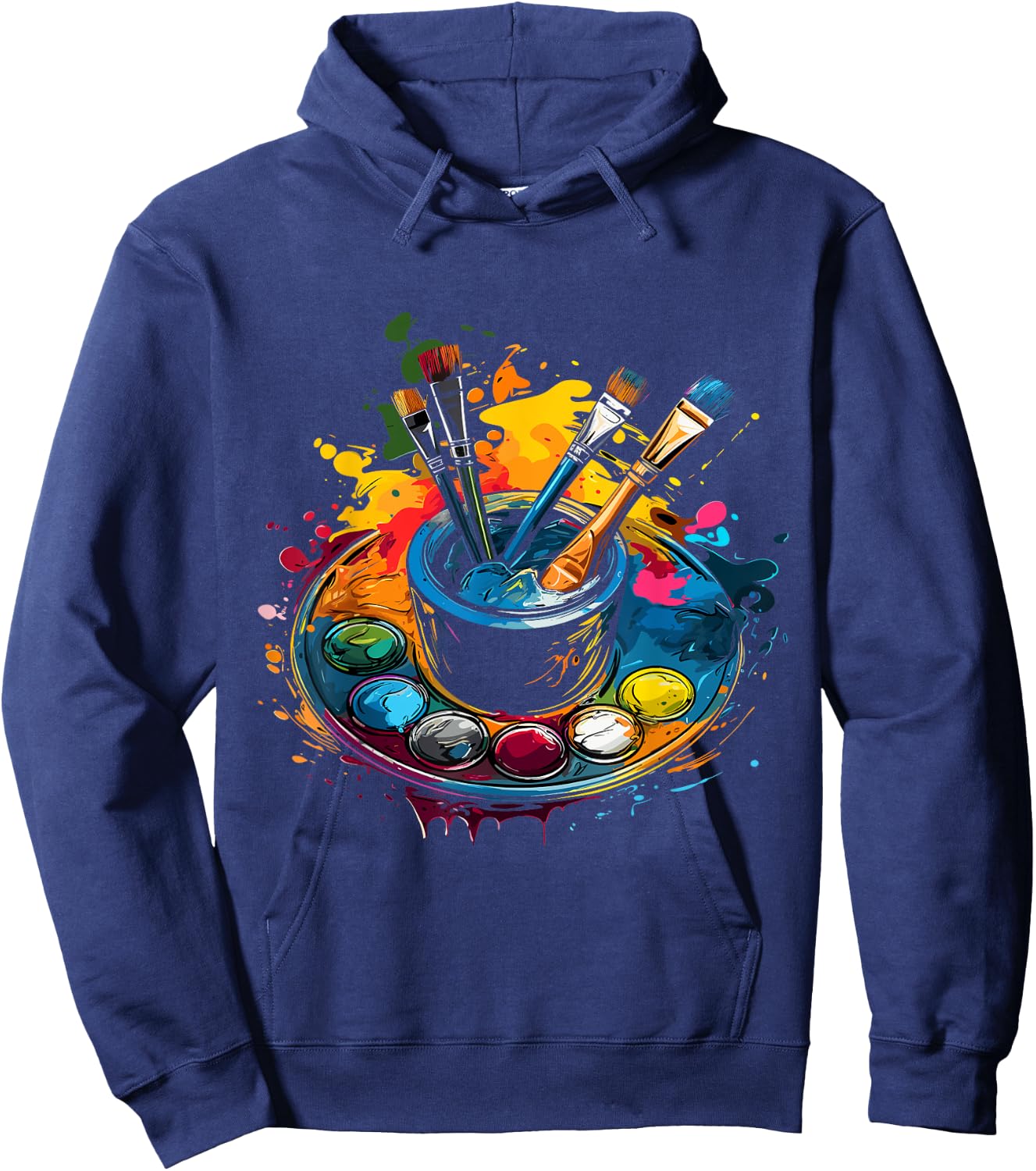 Artist Paint Palette And Brushes Art Hoodie - Hoodie | Navy