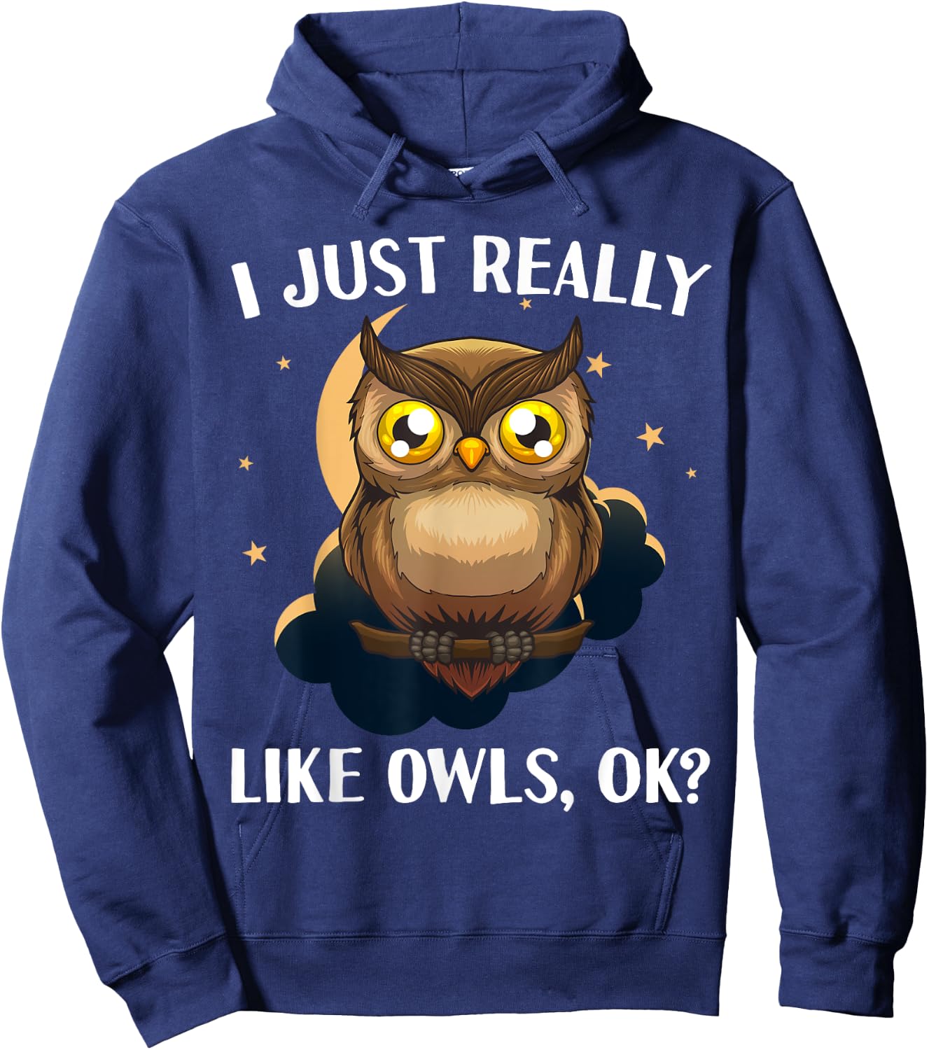 Funny Owl Design Women Cute Owl Nocturnal Bird Lover Hoodie - Hoodie | Navy