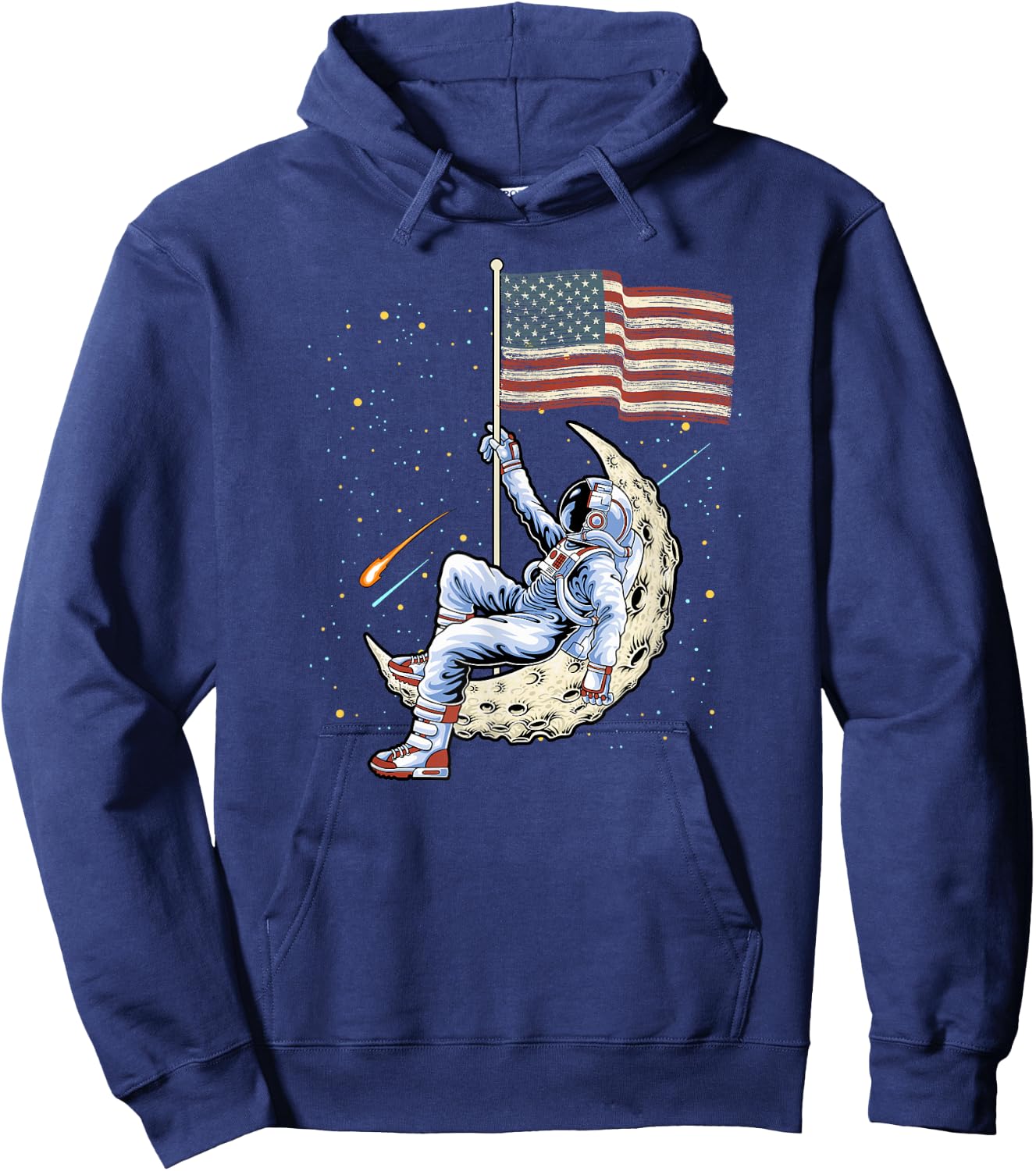 US Flag Astronaut Space Independence Day 4th of July Hoodie - Hoodie | Navy