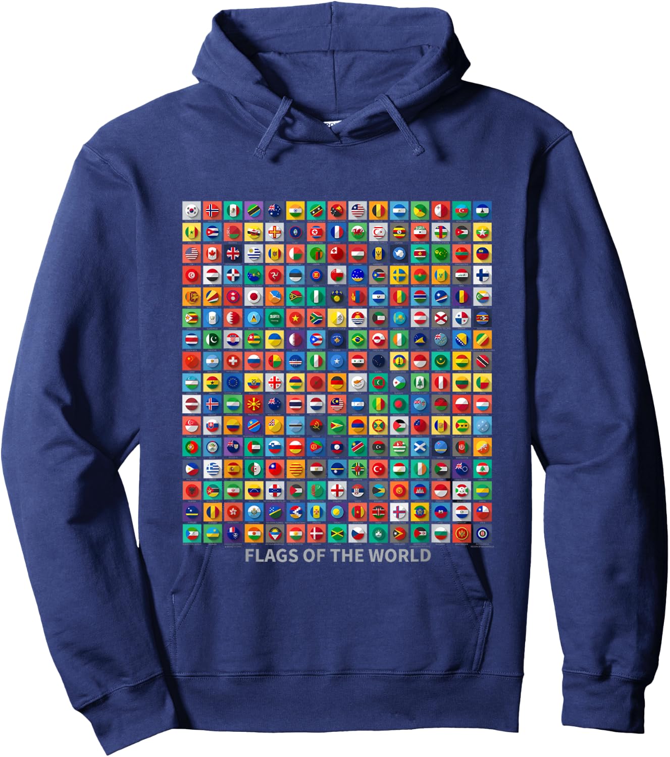 Flags of the Countries of the World Outfit Graphic Designs Hoodie - Hoodie | Navy